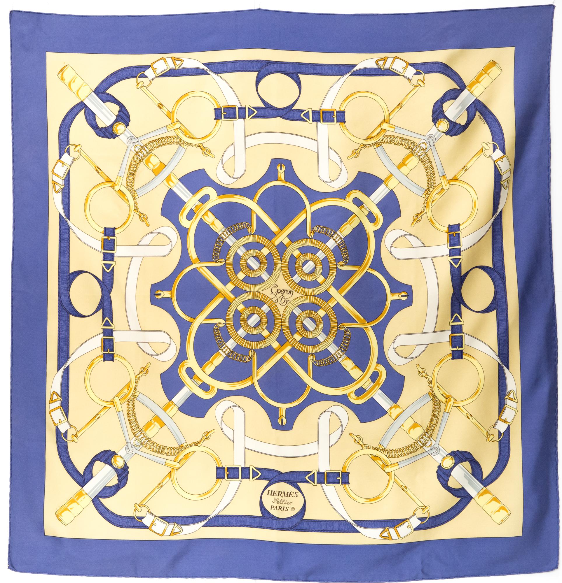 Hermes Les Eperons d Or by H dOrigny Silk Scarf For Sale 3