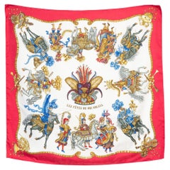 Foulard en soie Hermes Les Fetes du Roi Soleil by M Duchene