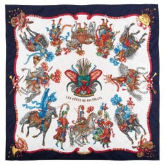 Vintage Hermes 'les Fetes du Roi Soleil' silk jaquard scarf 