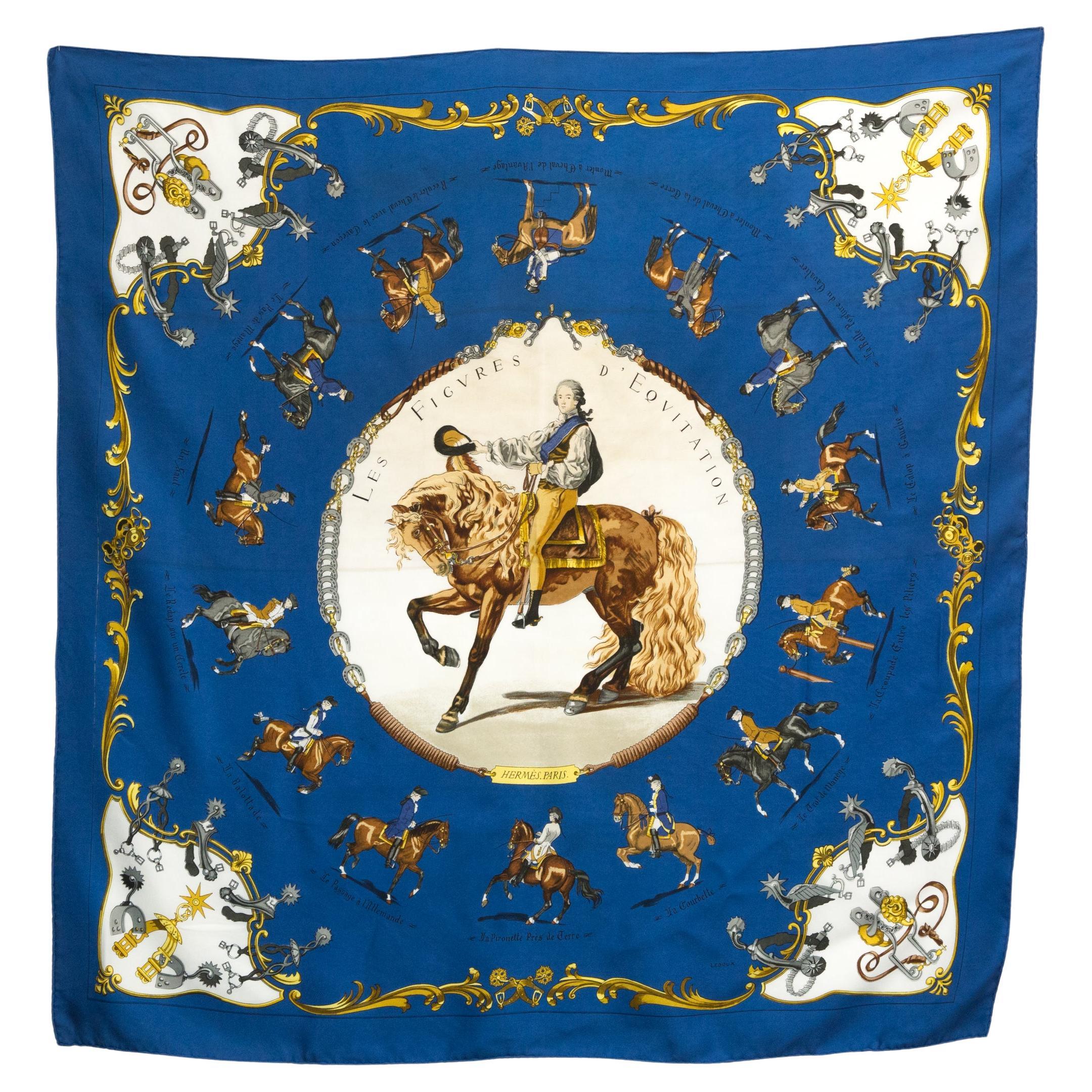 Foulard en soie Hermes Les Figures D Equitation by P LeDoux