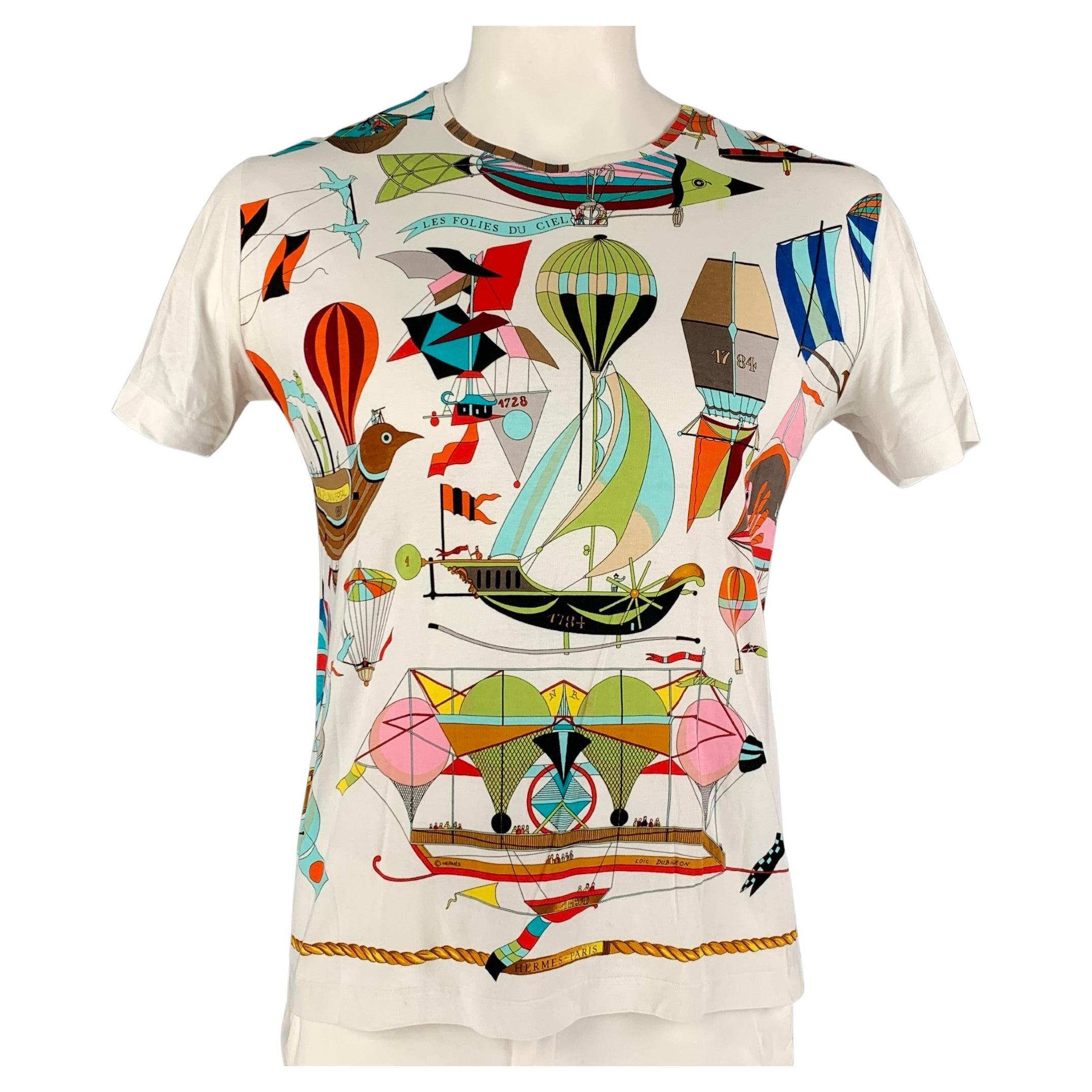 HERMES Les Folies du Ciel by Loic Dubigeon Size XL Multi-Color Cotton T-shirt