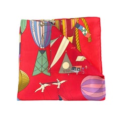 Hermès "Les Folies du Ciel" Silk Scarf by Loïc Dubigeon, circa 1984.