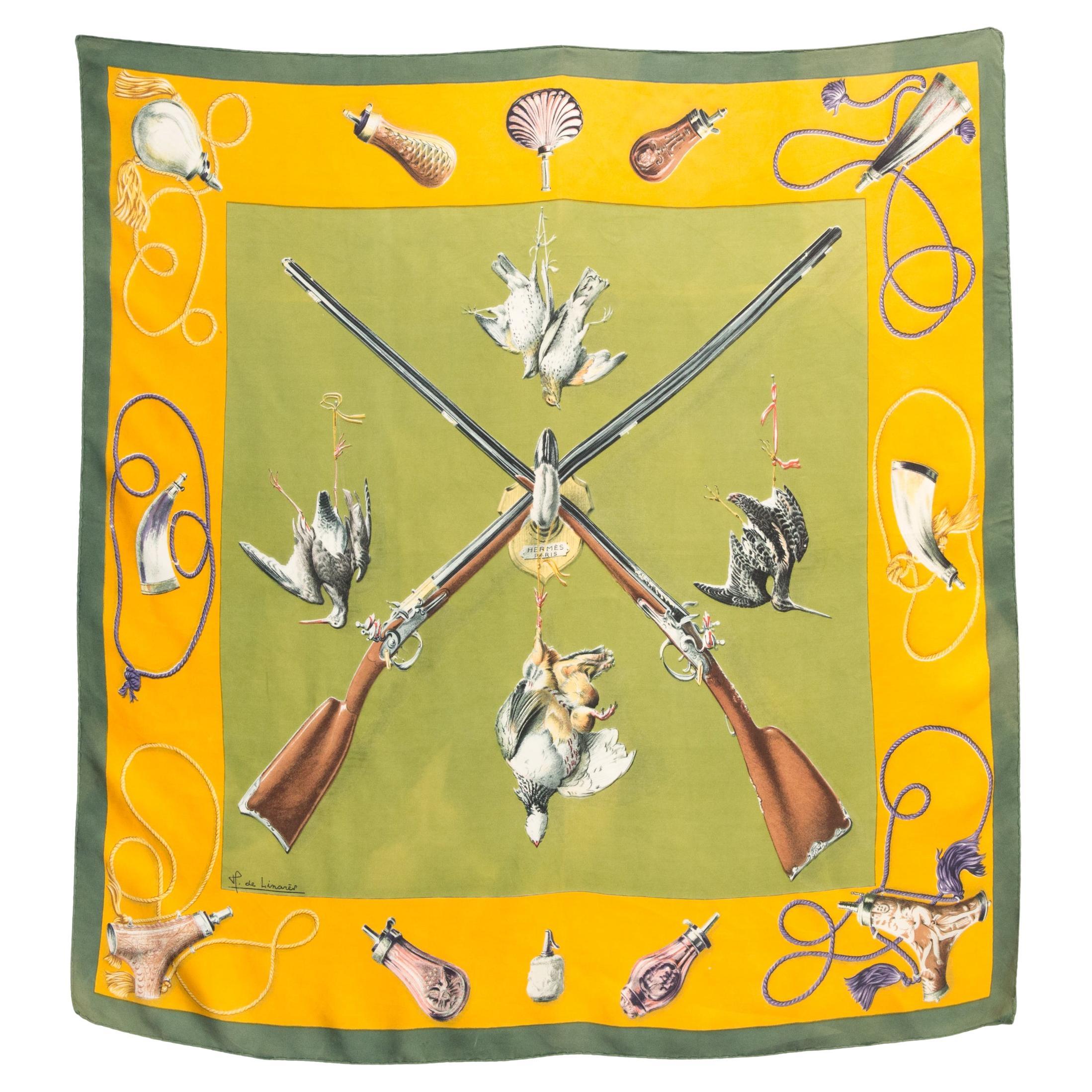 Hermes Les Fusils by H. de Linares Silk Scarf
