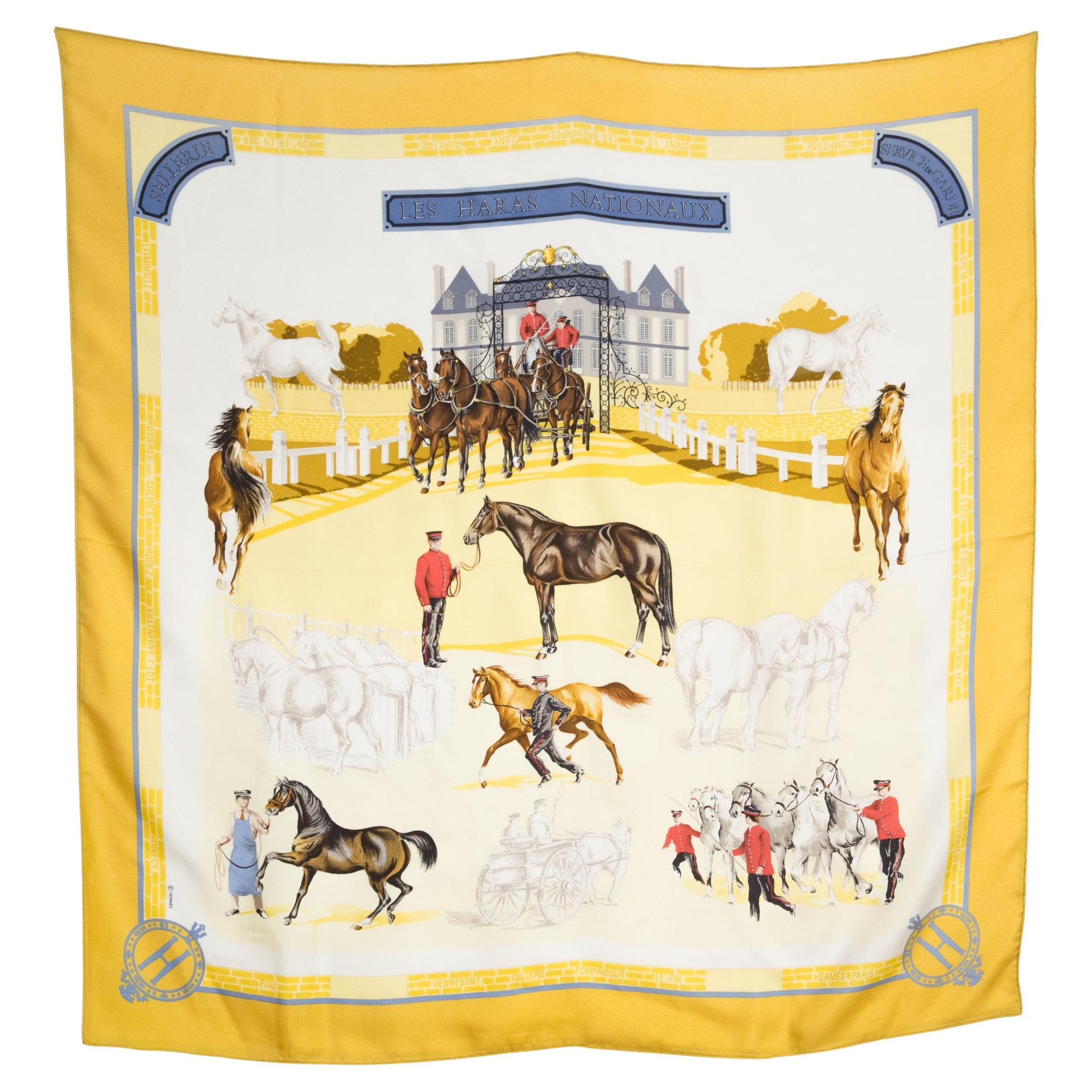 Sciarpa in seta Hermes Les Haras Nationaux by Hubert de Watrigant