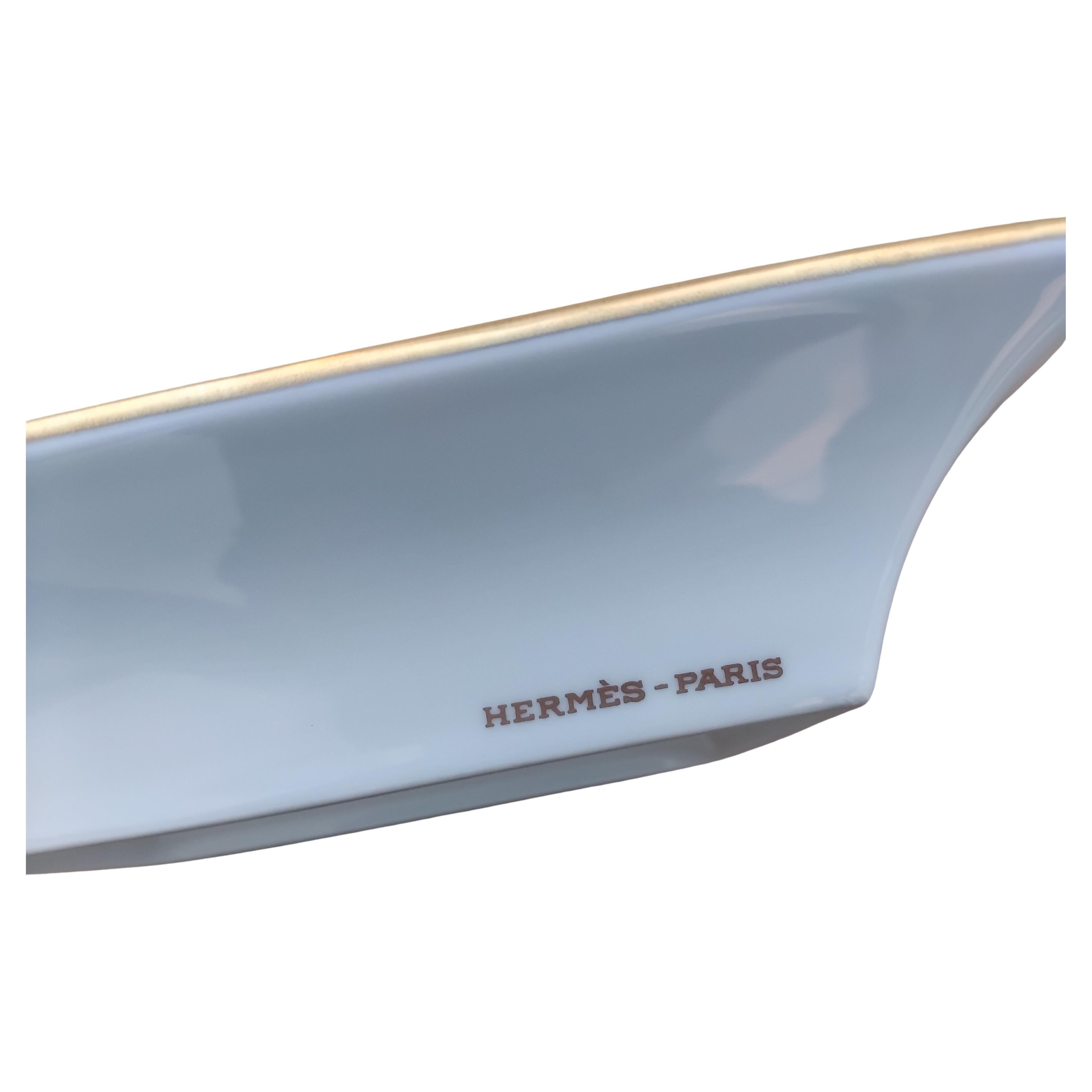 Hermès Les Jardins d'Arménie Armenia Cigar Ashtray Change Tray Porcelain Gold 14