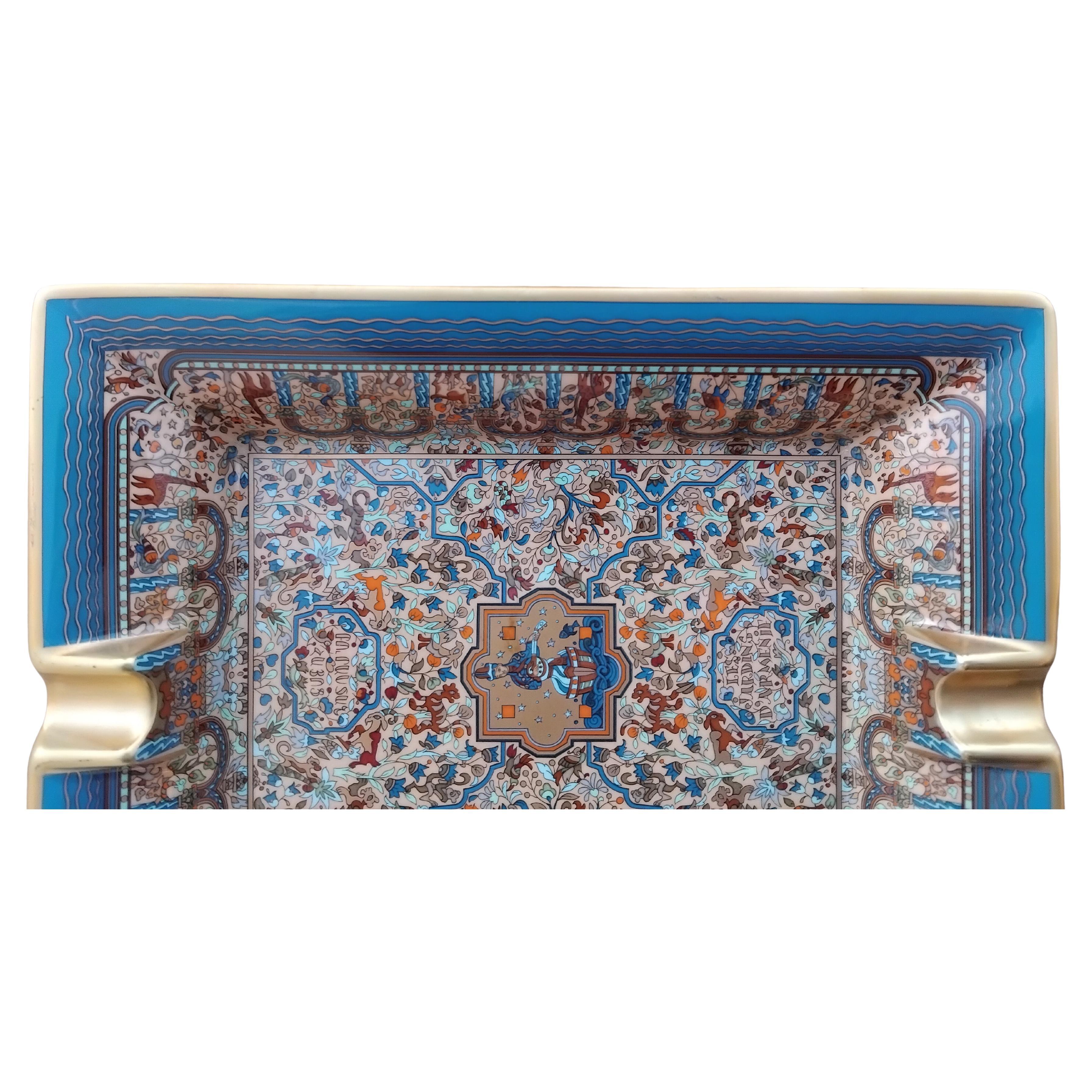 Hermès Les Jardins d'Arménie Armenia Cigar Ashtray Change Tray Porcelain Gold 5