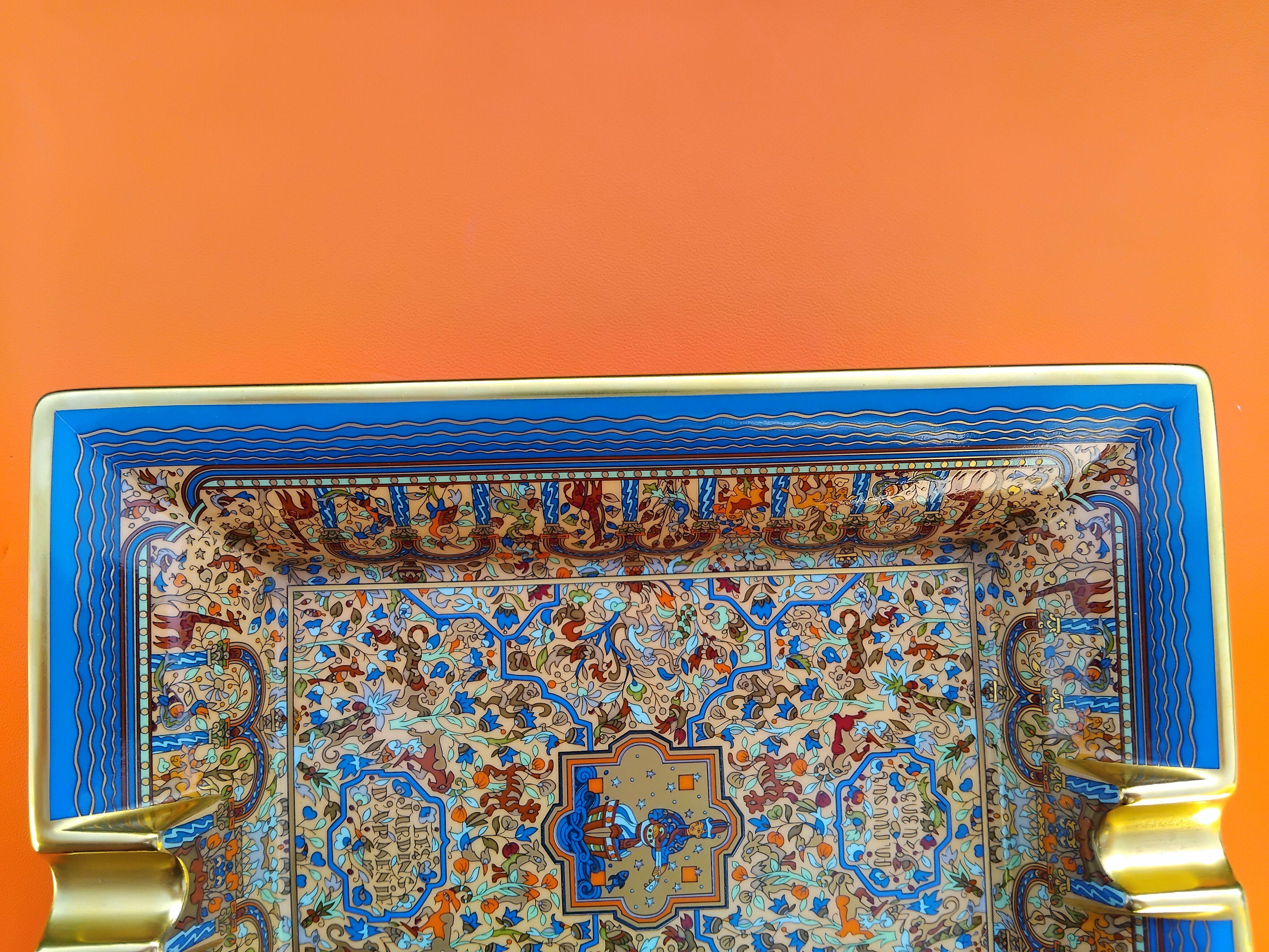 Hermès Les Jardins d'Arménie Cigar Ashtray Change Tray Porelain Gold 7