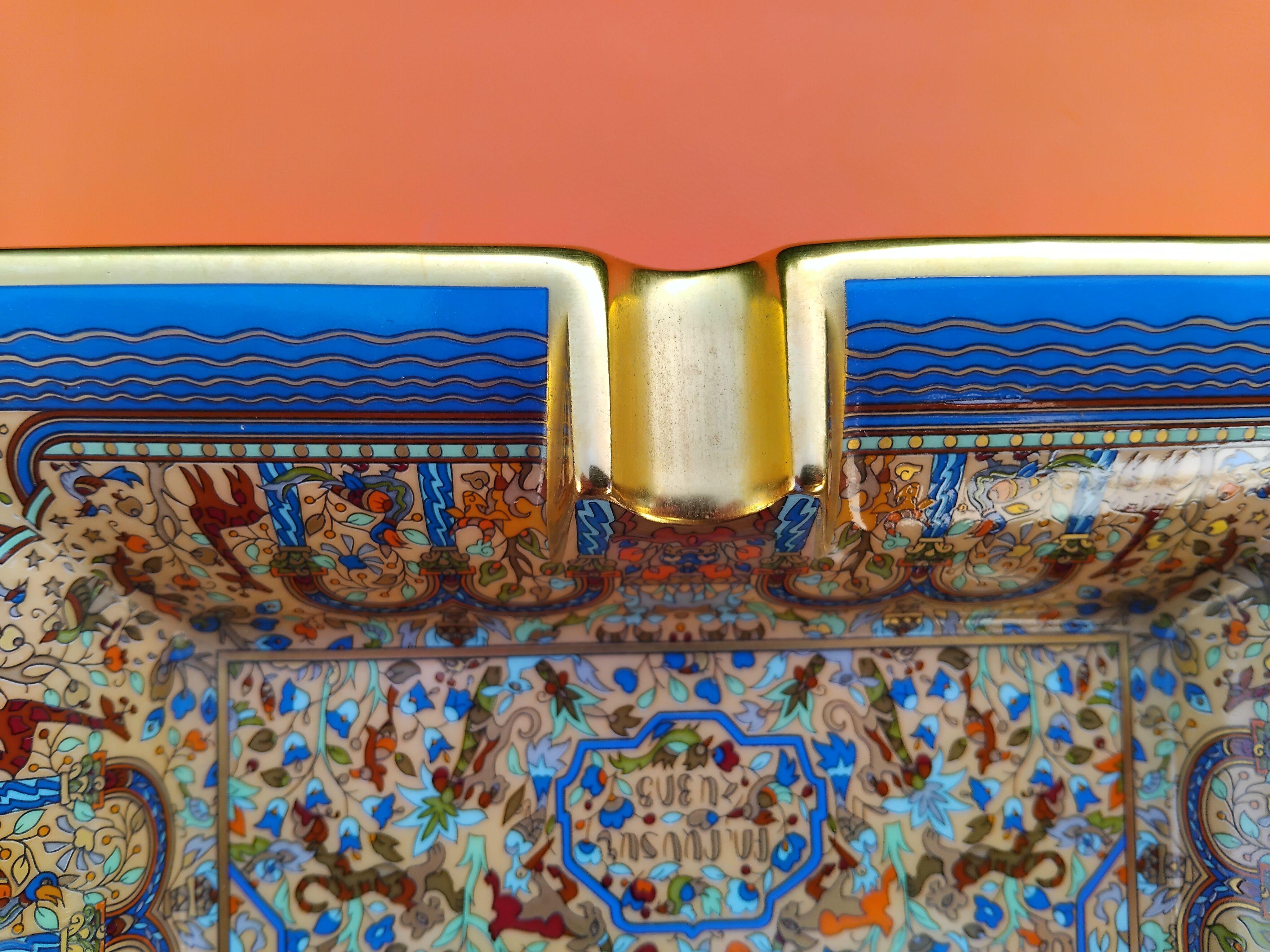 Hermès Les Jardins d'Arménie Cigar Ashtray Change Tray Porelain Gold 9
