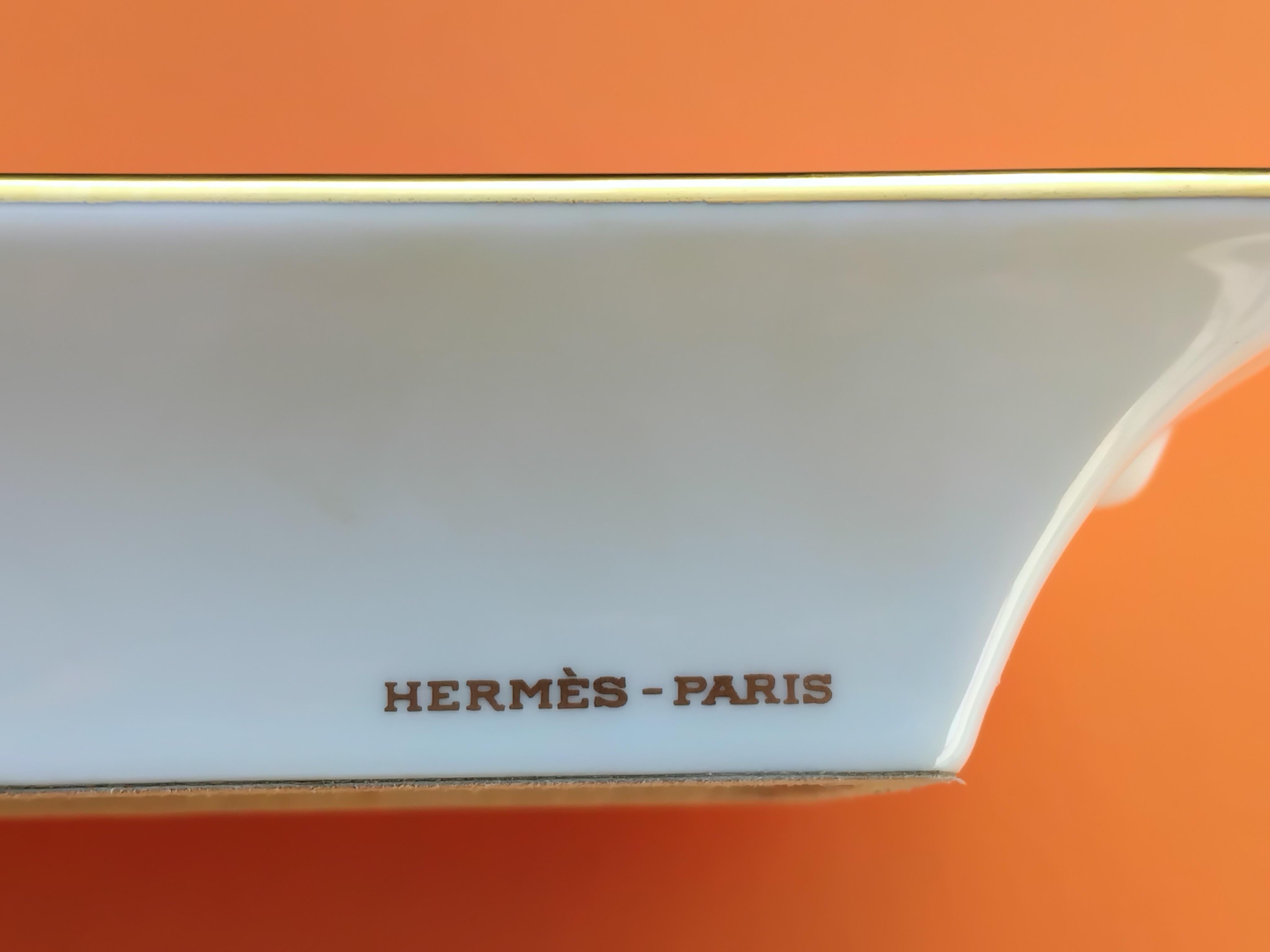 Hermès Les Jardins d'Arménie Cigar Ashtray Change Tray Porelain Gold 14