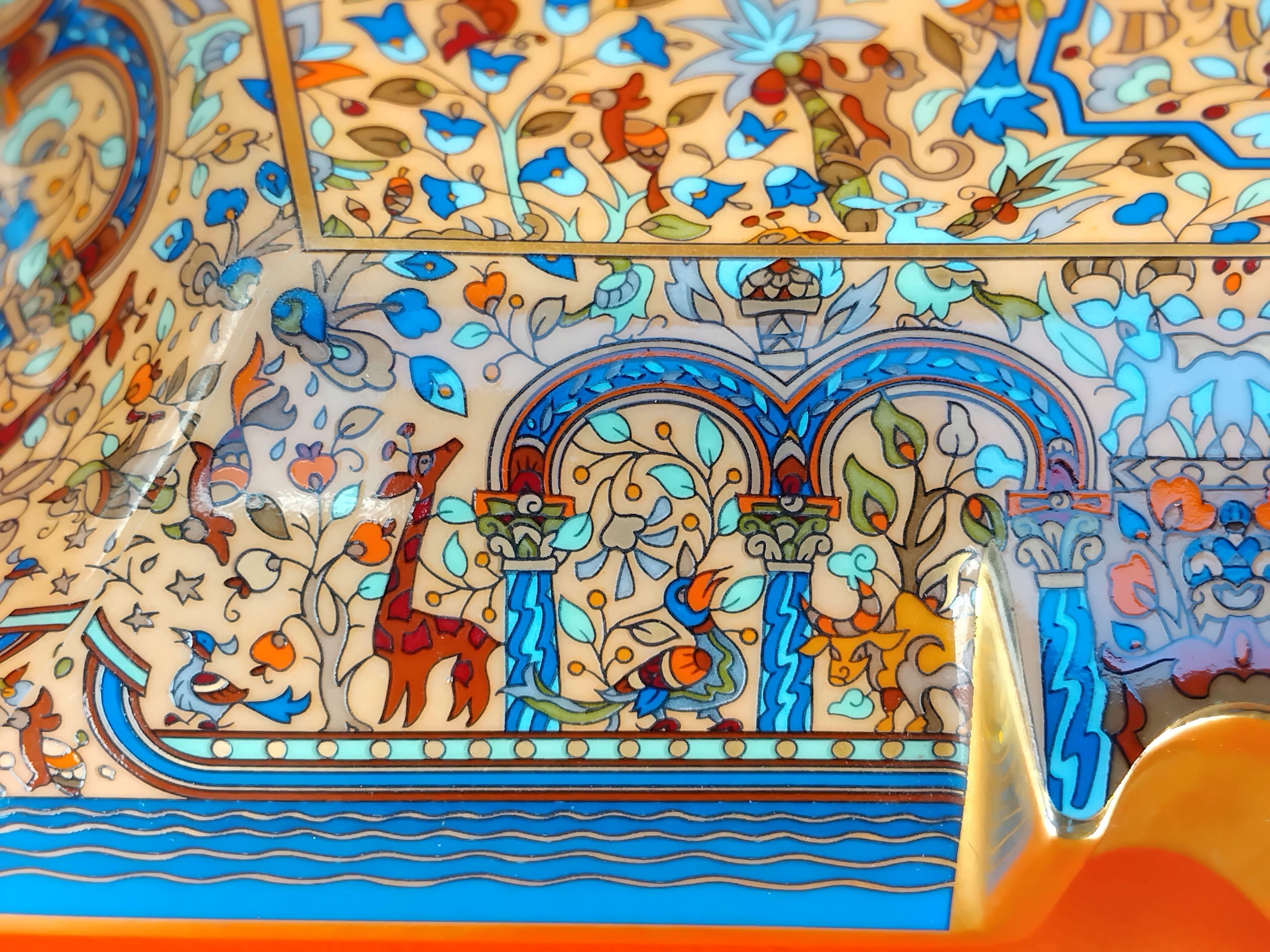 Hermès Les Jardins d'Arménie Cigar Ashtray Change Tray Porelain Gold 3