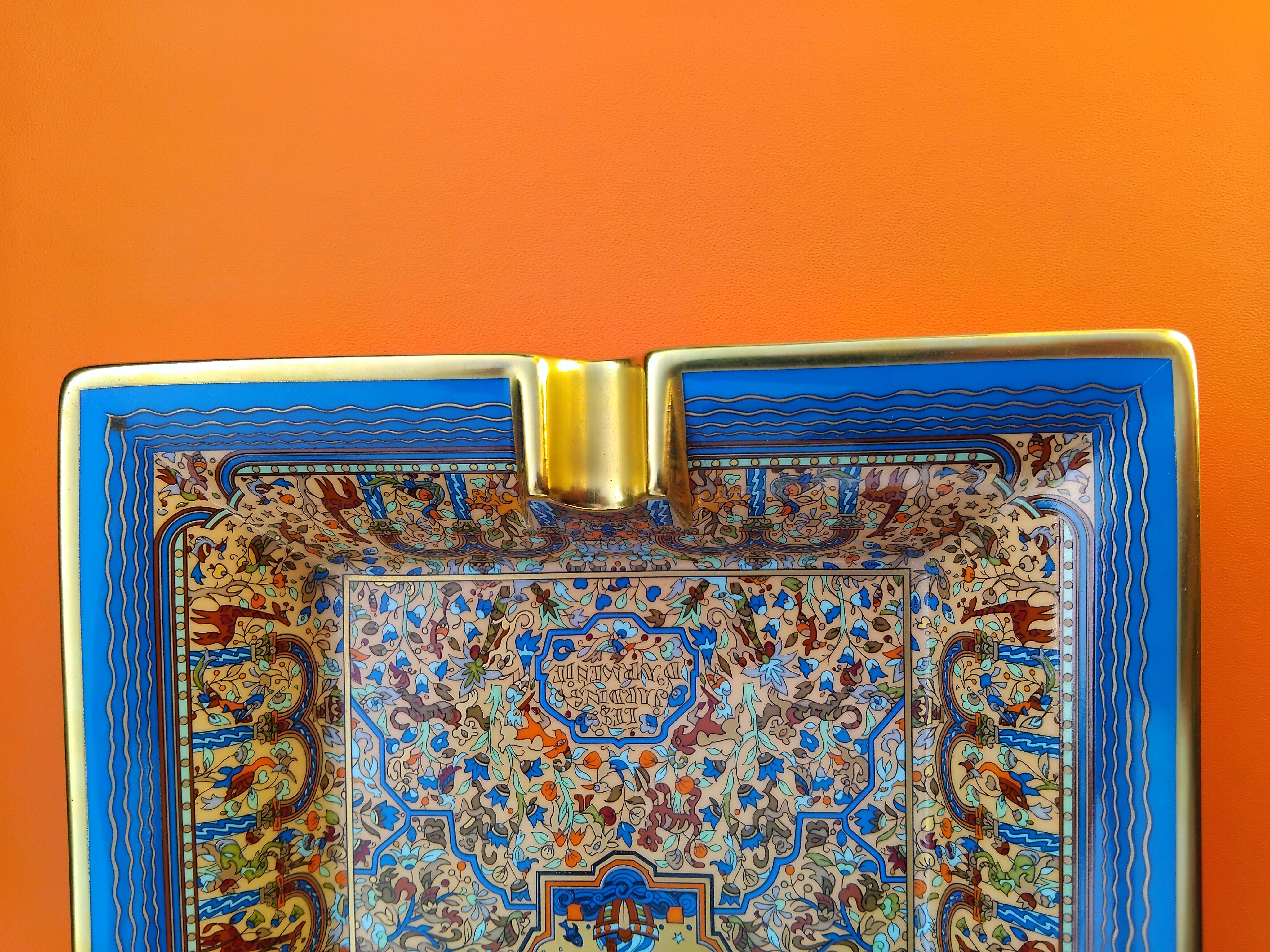 Hermès Les Jardins d'Arménie Cigar Ashtray Change Tray Porelain Gold 5