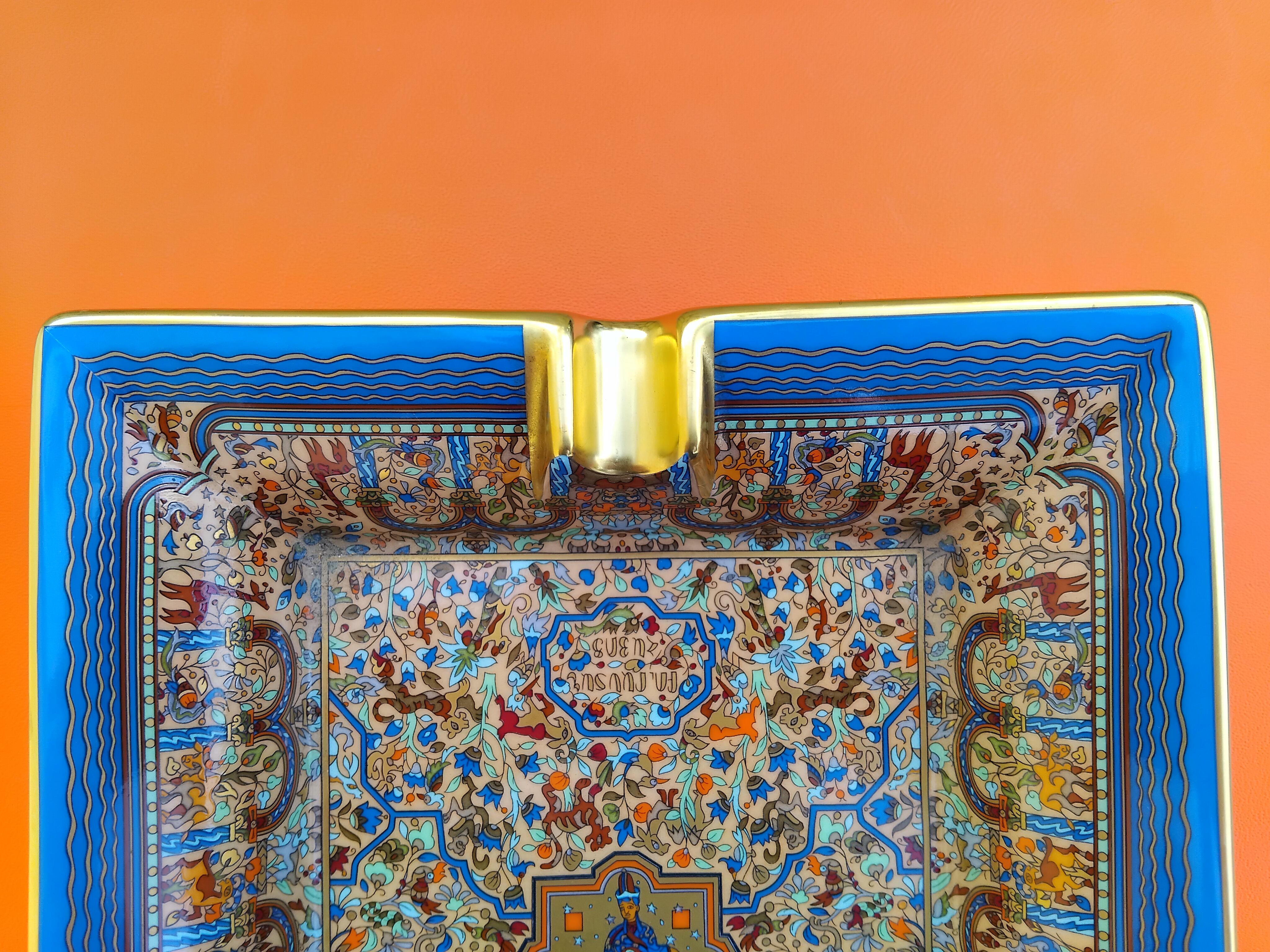 Hermès Les Jardins d'Arménie Porelain Gold Cigar Ashtray Change Tray 8