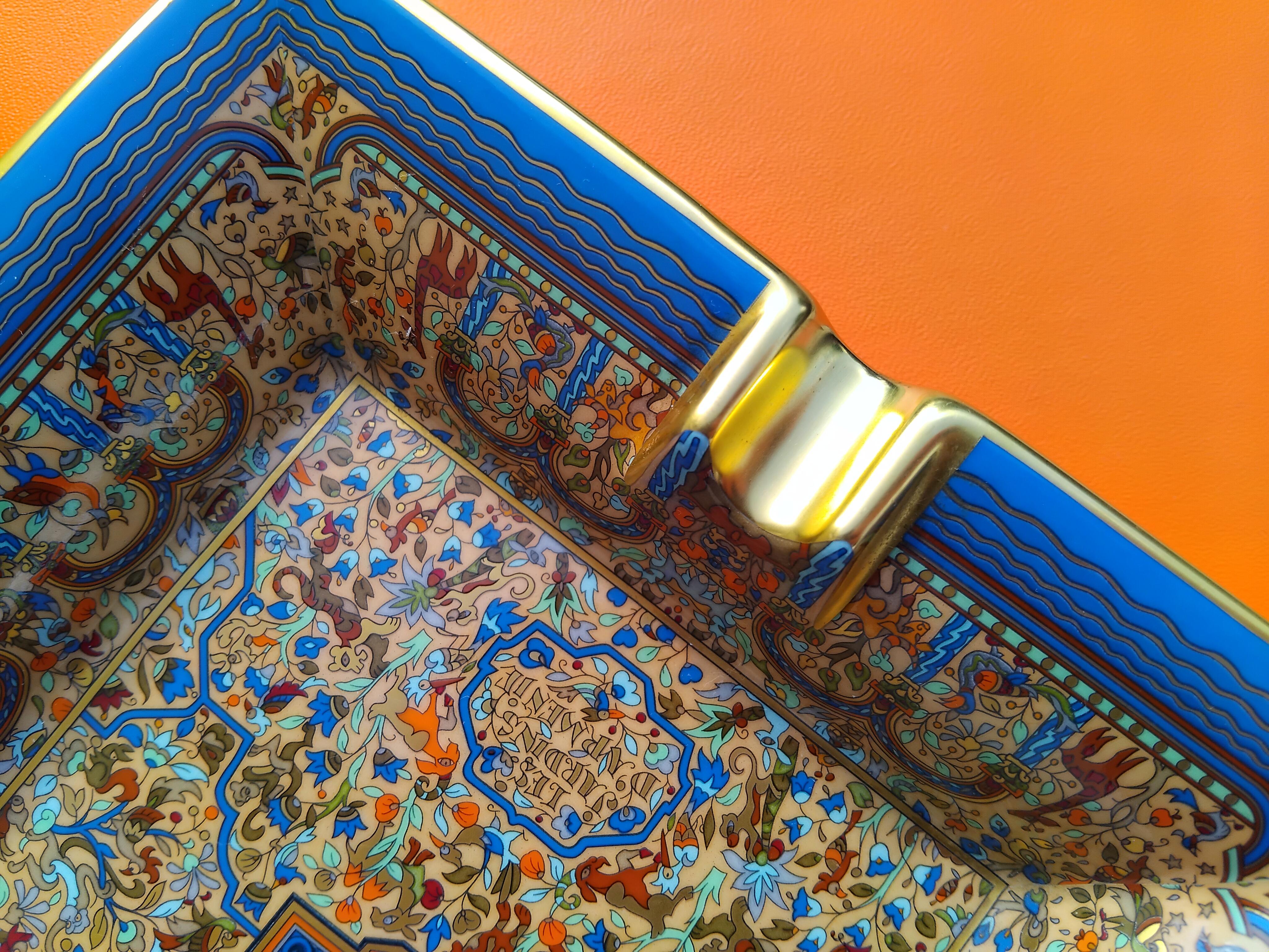 Hermès Les Jardins d'Arménie Porelain Gold Cigar Ashtray Change Tray 13