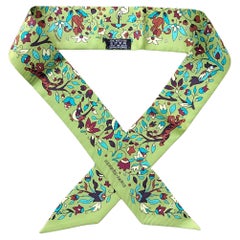 Hermès Les Jardins d'Arménie Twilly Silk Scarf Green