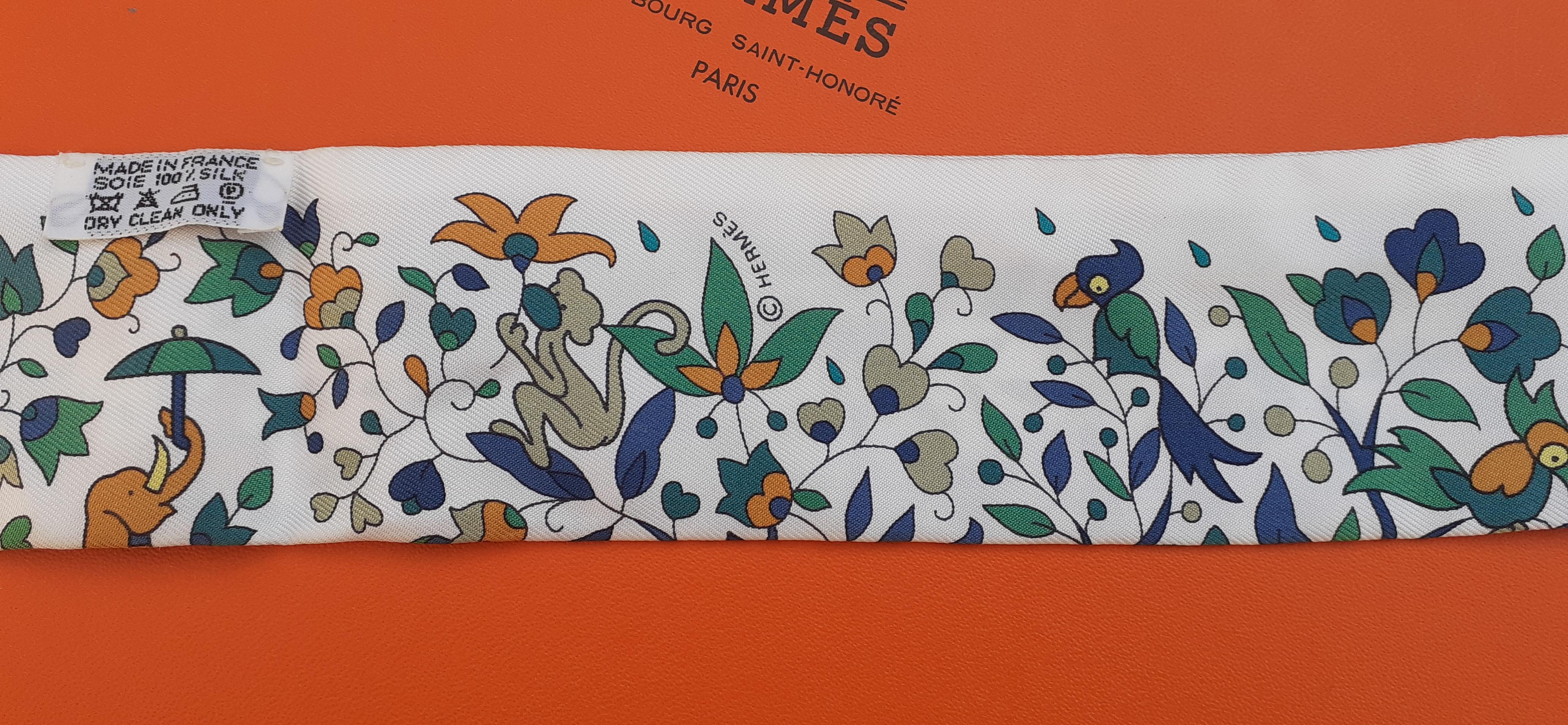 Hermès Les Jardins d'Arménie Twilly Silk Scarf White Karen Petrossian 5