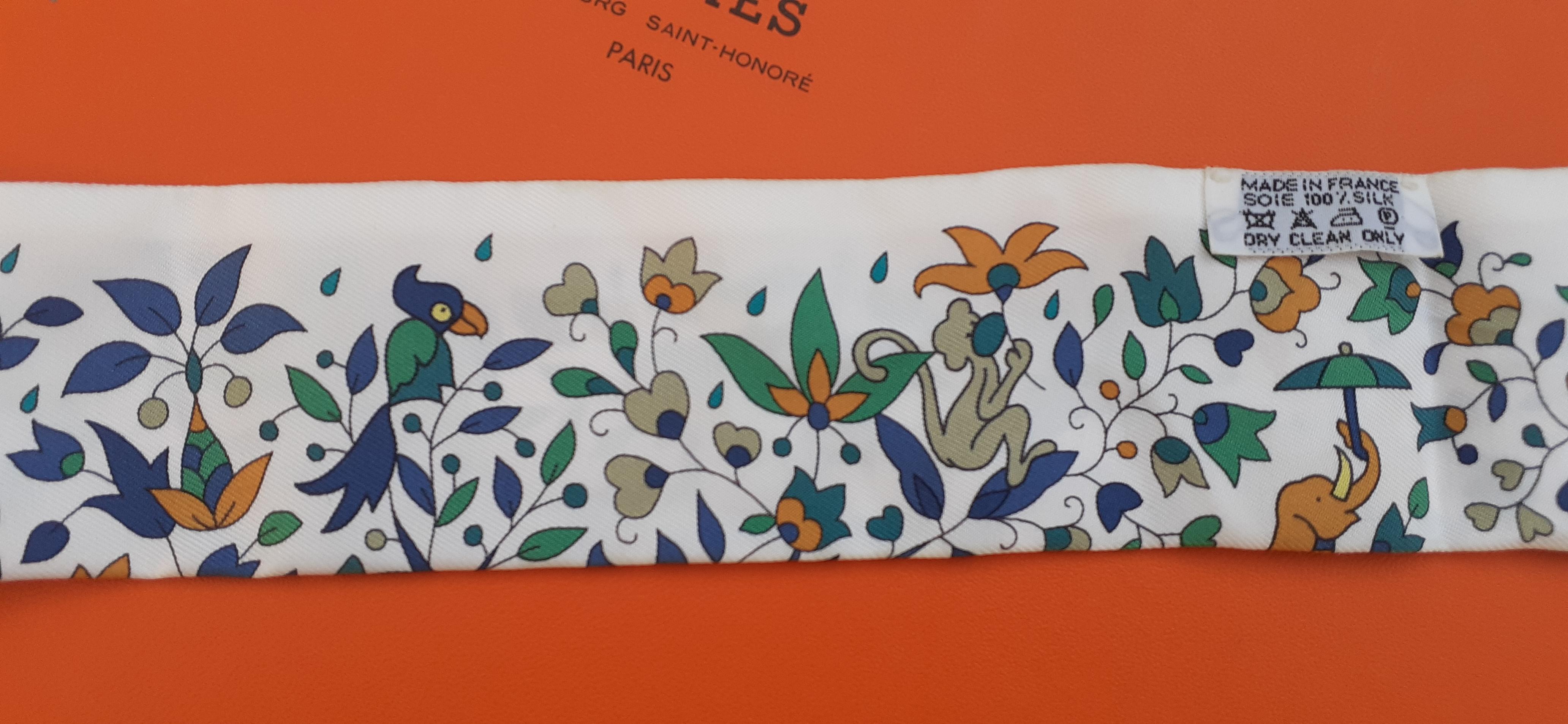 Hermès Les Jardins d'Arménie Twilly Silk Scarf White Karen Petrossian 6