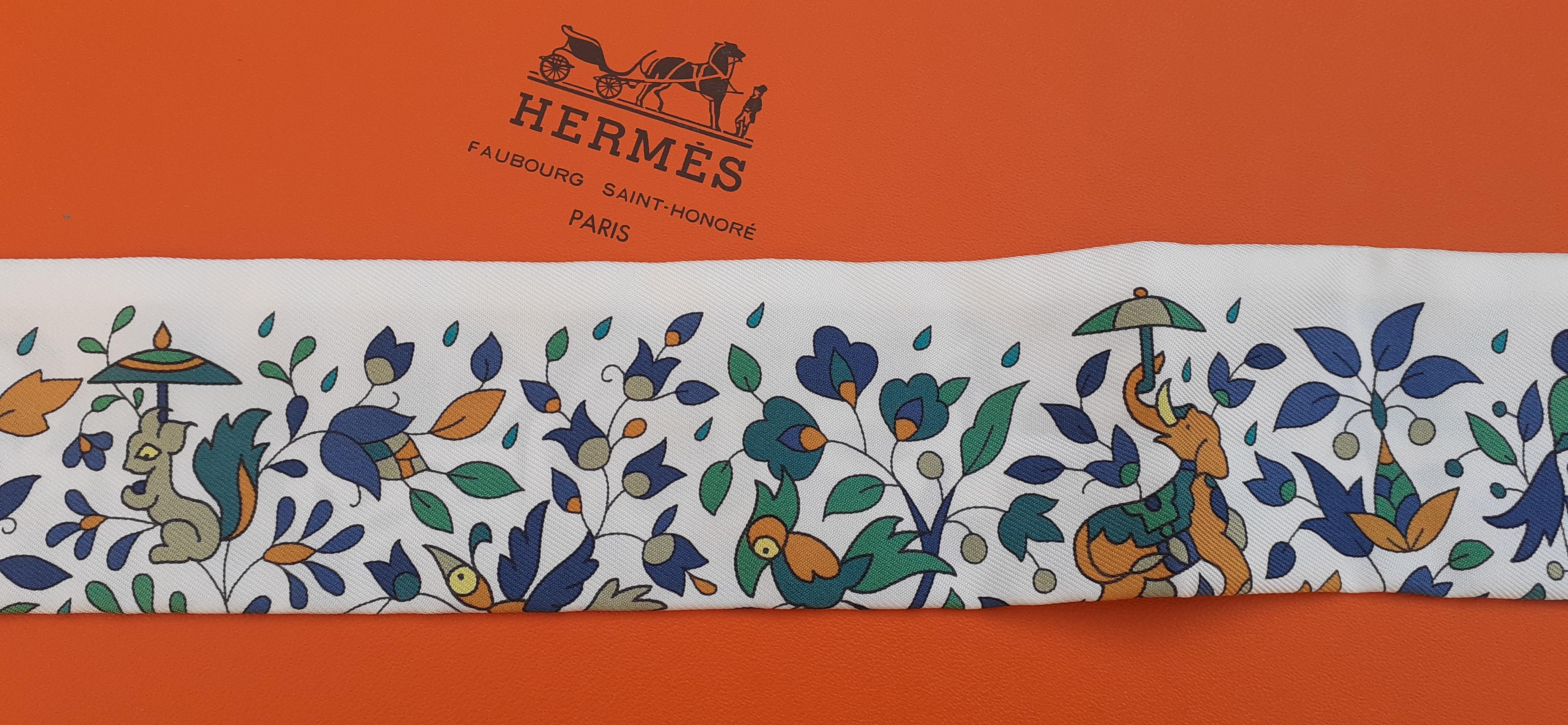 Hermès Les Jardins d'Arménie Twilly Silk Scarf White Karen Petrossian 7