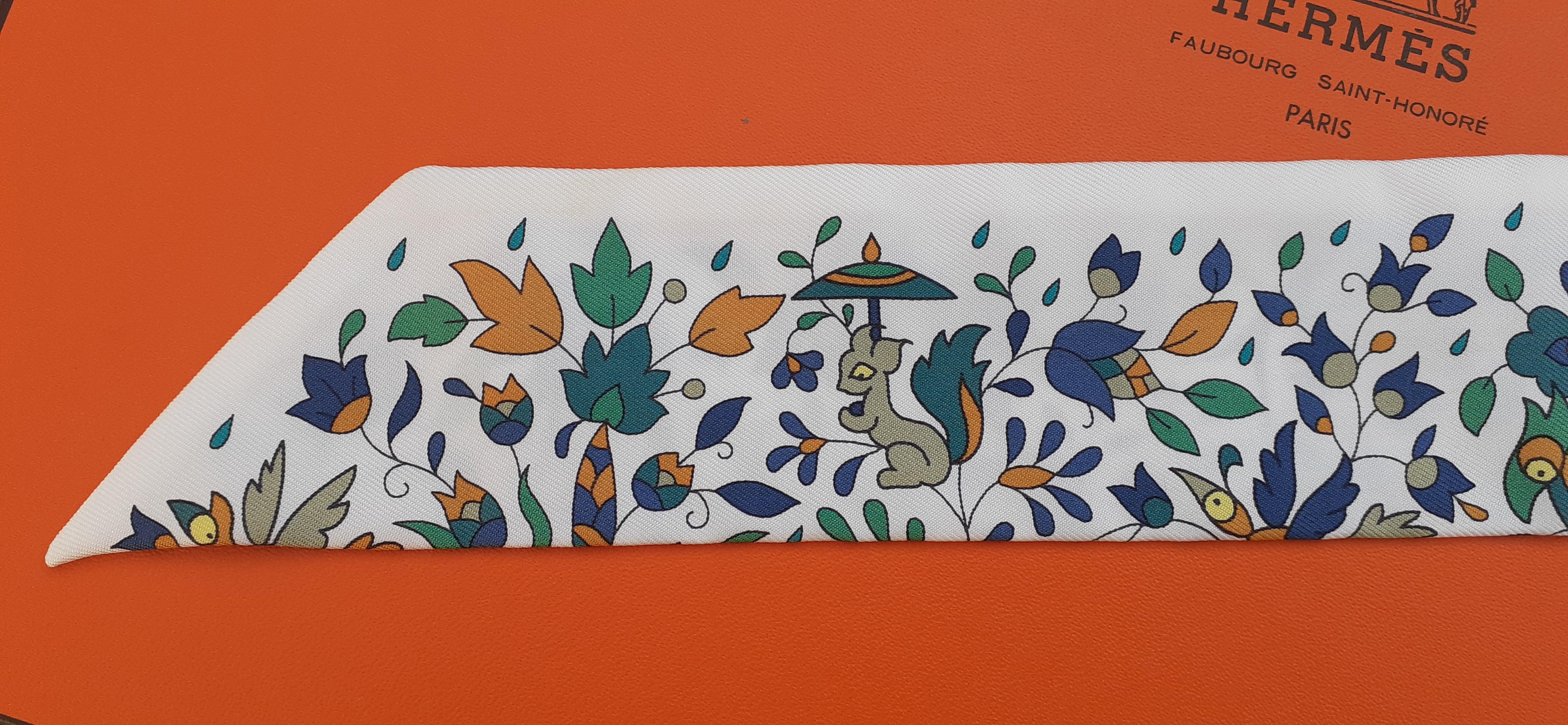 Hermès Les Jardins d'Arménie Twilly Silk Scarf White Karen Petrossian 8