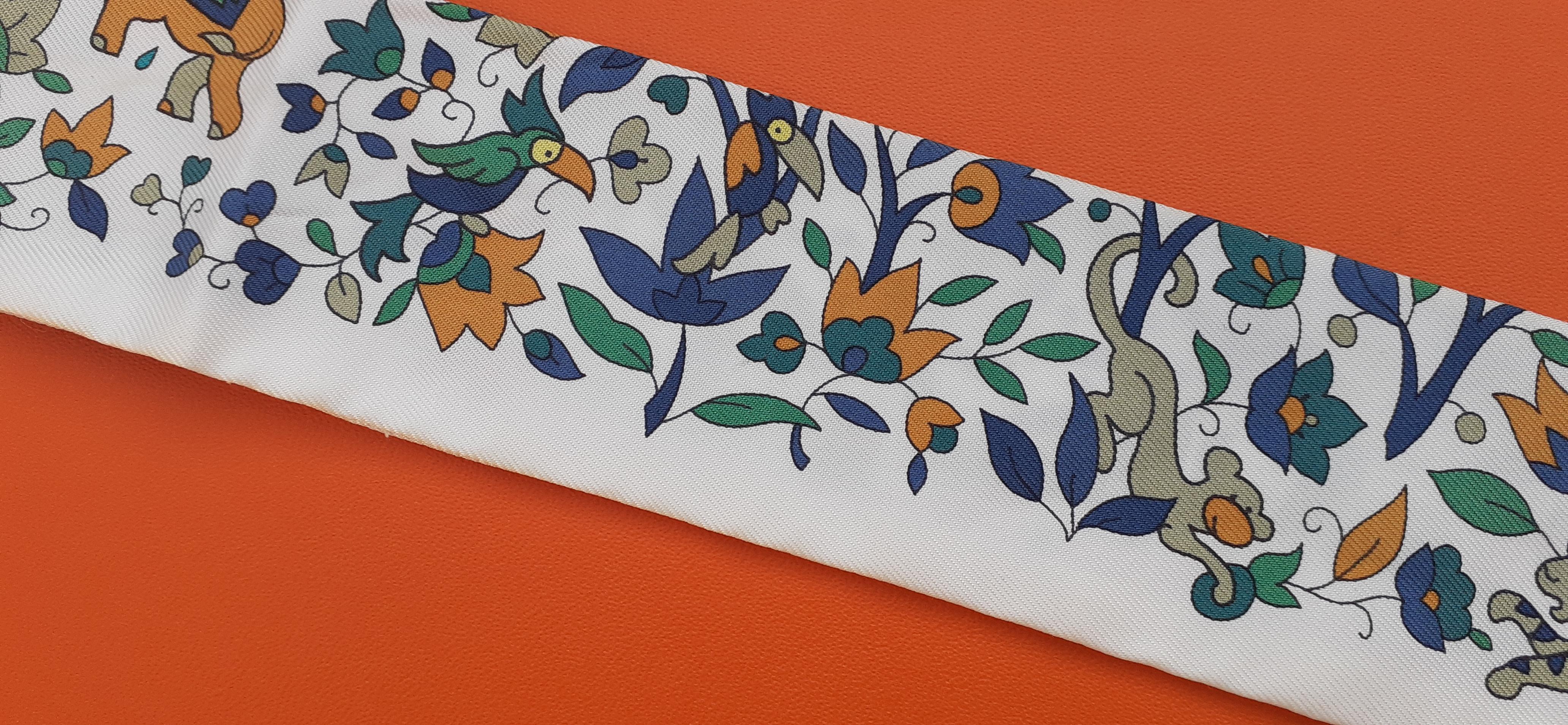 Hermès Les Jardins d'Arménie Twilly Silk Scarf White Karen Petrossian 1