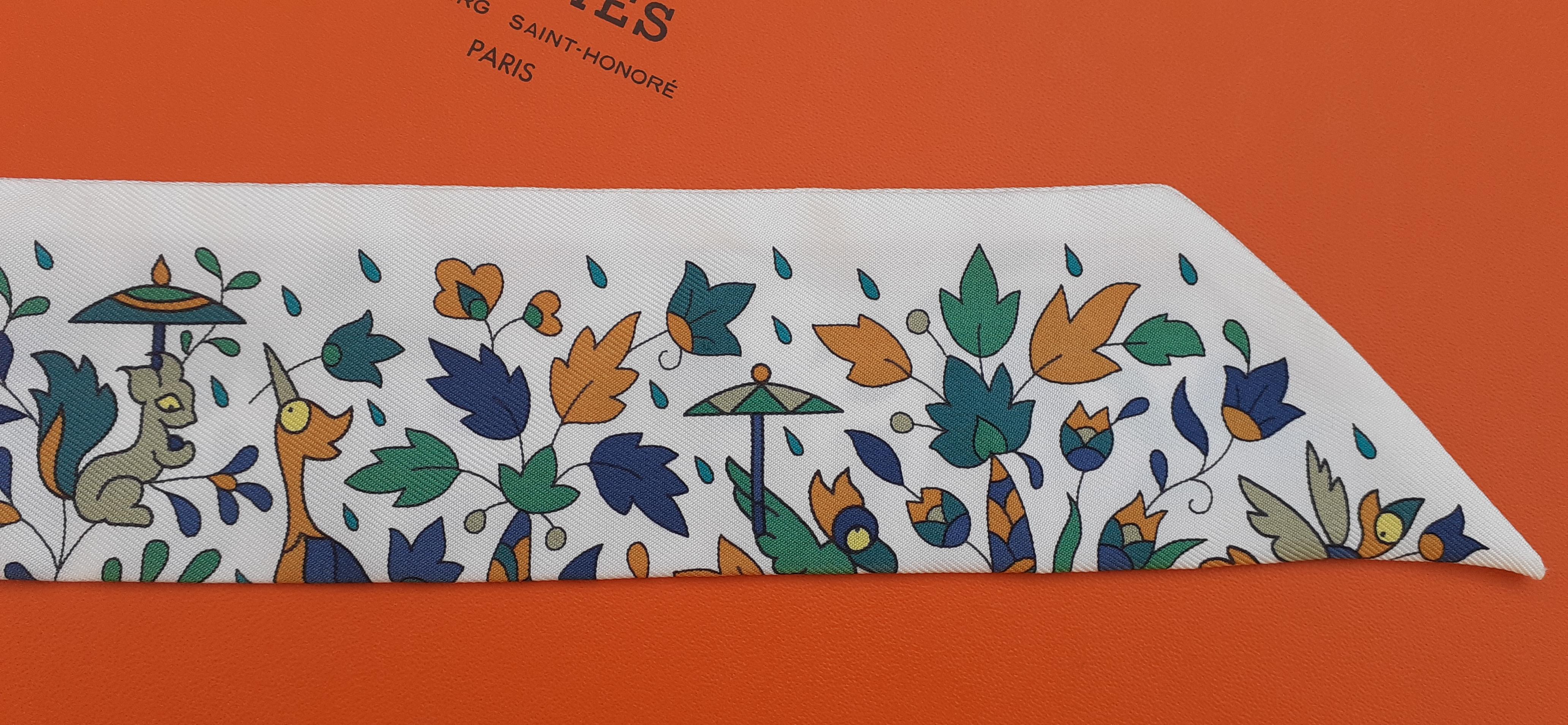 Hermès Les Jardins d'Arménie Twilly Silk Scarf White Karen Petrossian 3