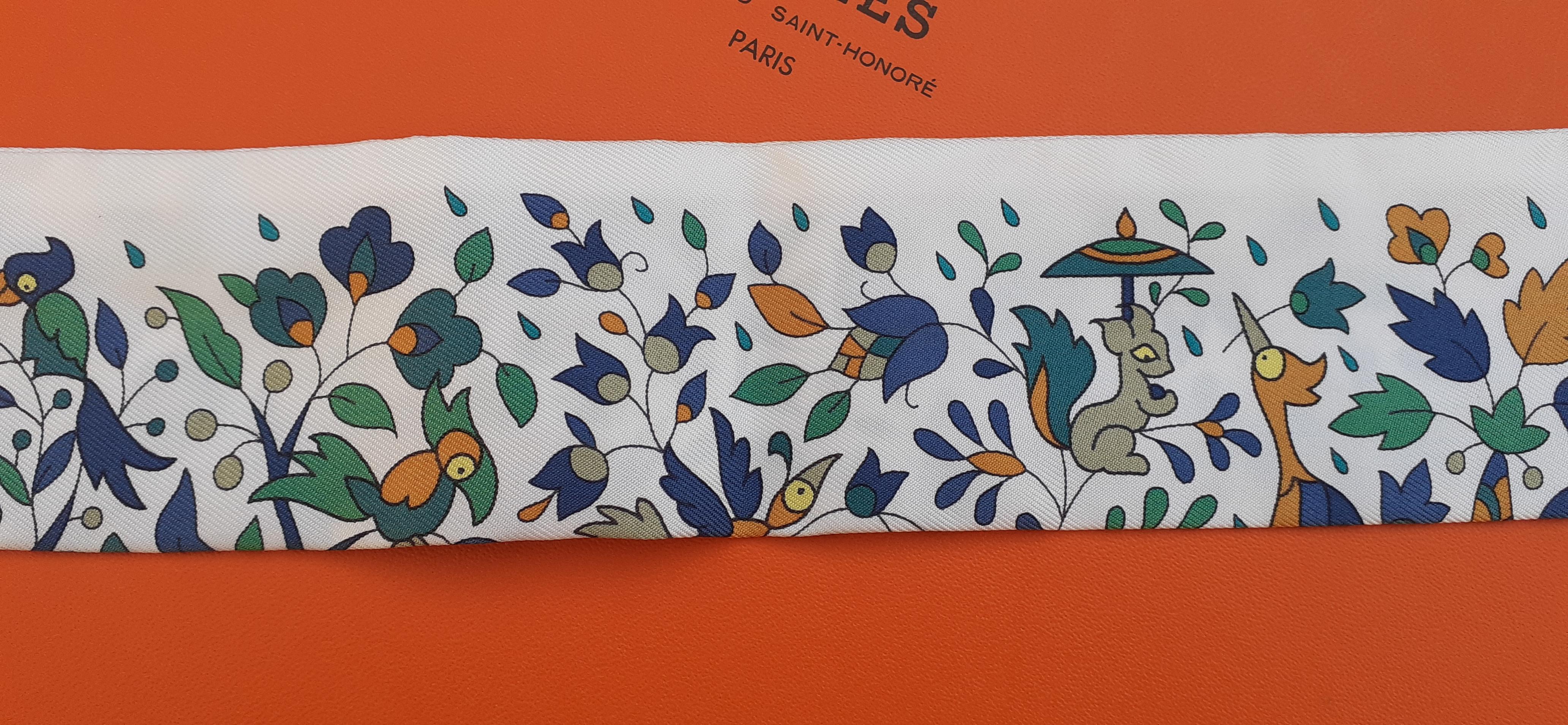 Hermès Les Jardins d'Arménie Twilly Silk Scarf White Karen Petrossian 4