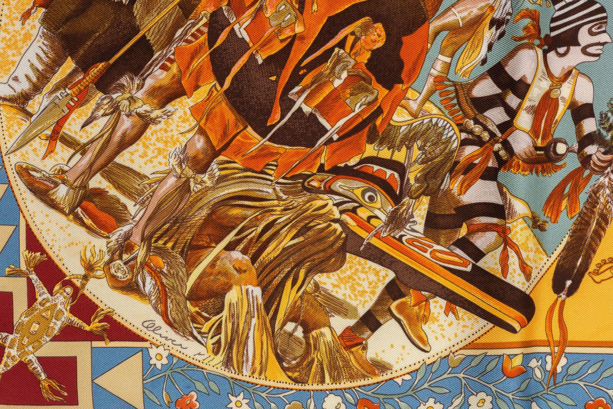 Brown Hermes Les Mythologies Scarf For Sale