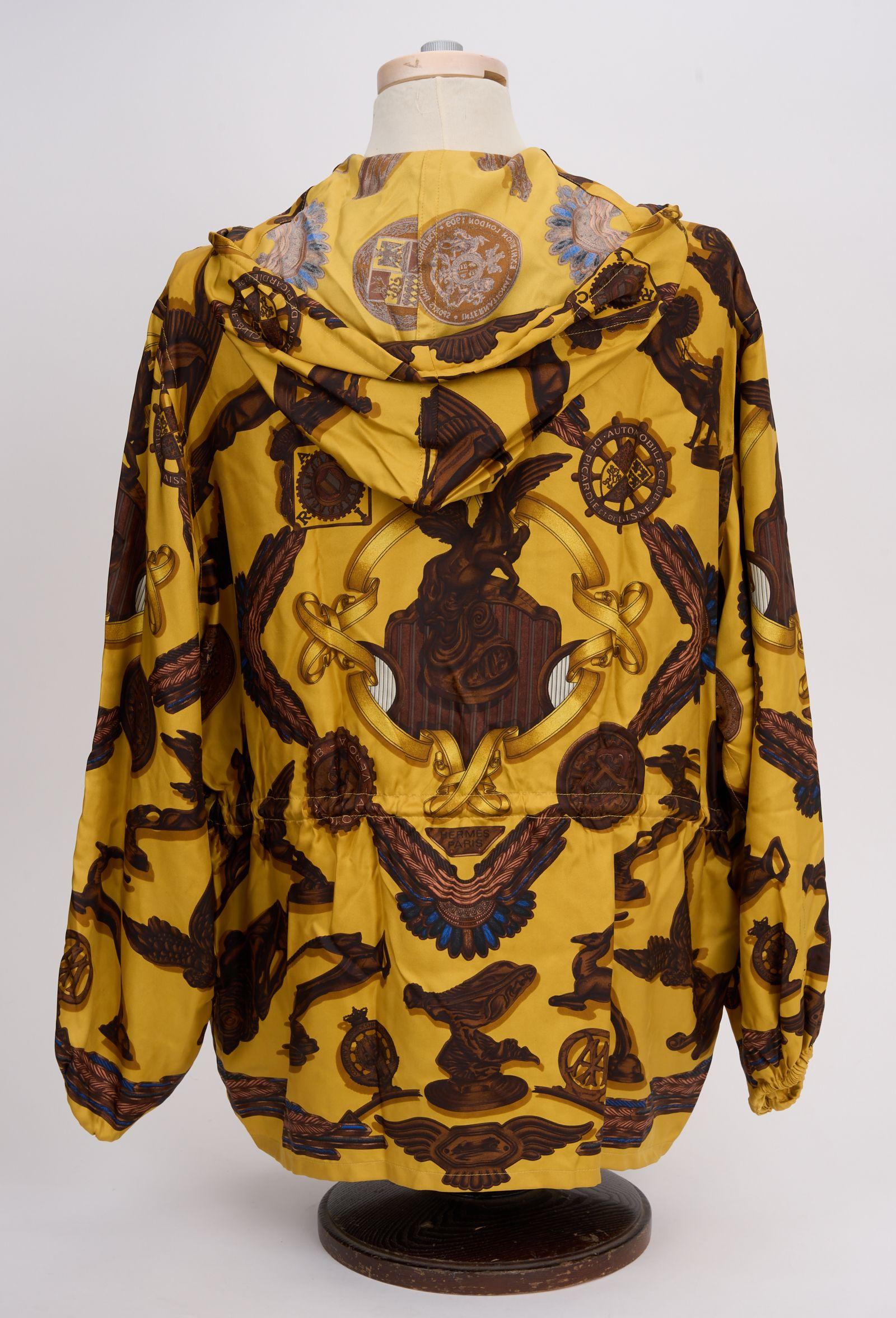Hermès Les Parures Du Vent Silk Parka In Excellent Condition For Sale In West Hollywood, CA