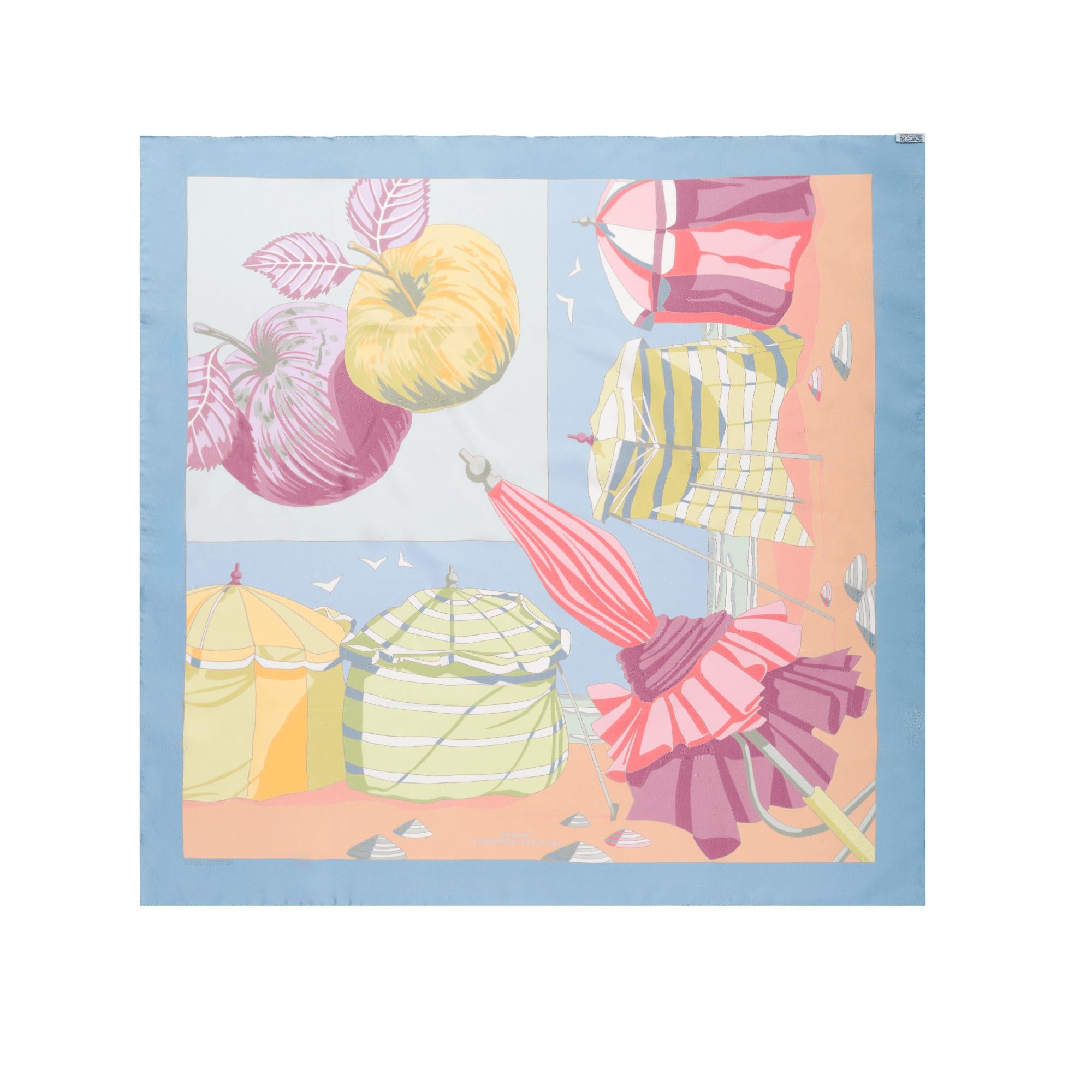 Gorgeous​ ​Hermès​ ​Les​ ​plages​ ​Normandes​ ​II​ ​silk​ ​scarf​ ​with​ ​blue​ ​border

Year:​ ​2002
Material:​ ​100%​ ​silk,​ ​hand-rolled​ ​edges
Dimensions:​ ​90x90​ ​cm​ ​(35.4x35.4​ ​Inches)

Reference:​ ​102232

Condition:​ ​9/10
Excellent,​