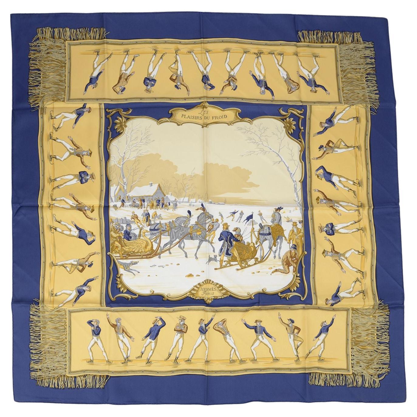 Hermès "Les Plaisirs du Froid" Halstuch im Angebot