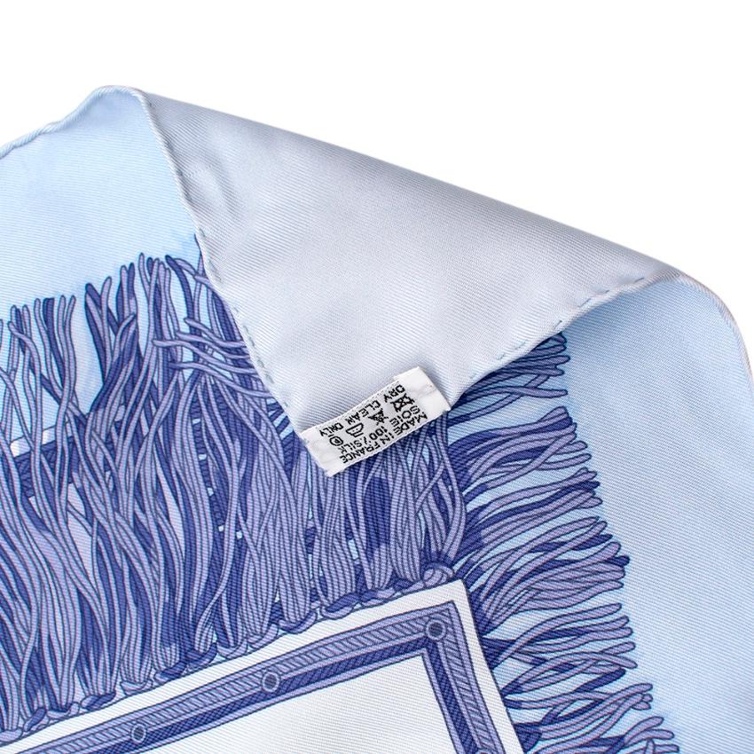 Hermes Les Plaisirs Du Froid Seidenschal 90 (Blau)