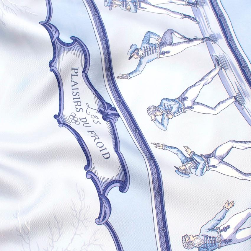 Hermes Les Plaisirs Du Froid Seidenschal 90 im Zustand „Hervorragend“ in London, GB