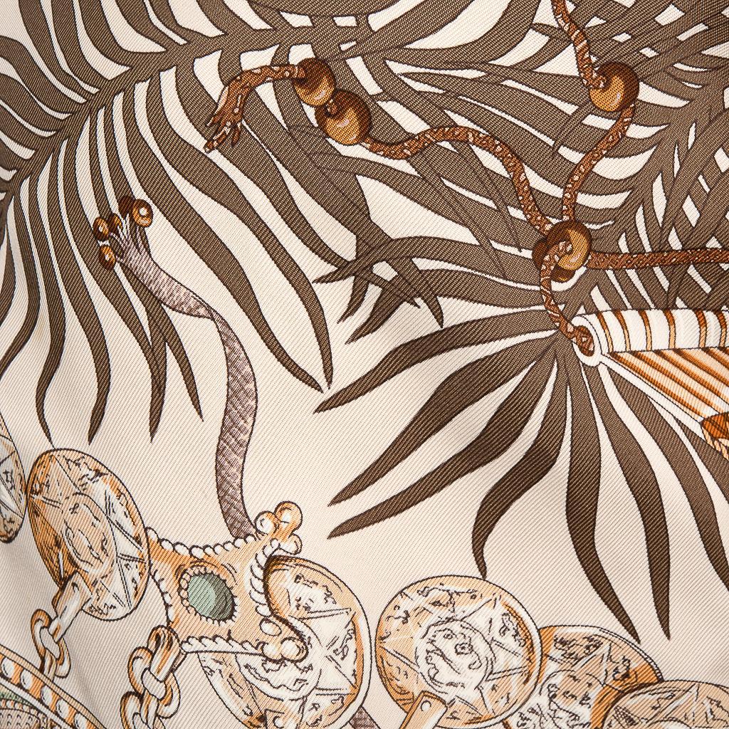 Hermes Les Precieuses Scarf Print Top Silk Cashmere Intricate Print M 1