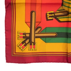 Hermès "Les Sangles" 90cm Silk Scarf by Joachim Metz circa 1985.