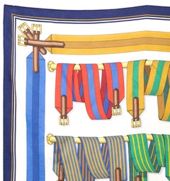 Hermes Les Sangles by J.Metz Silk Scarf