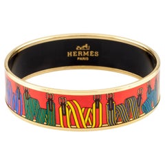Bracelet en émail plaqué or "Les Sangles" d'Hermès, taille 8