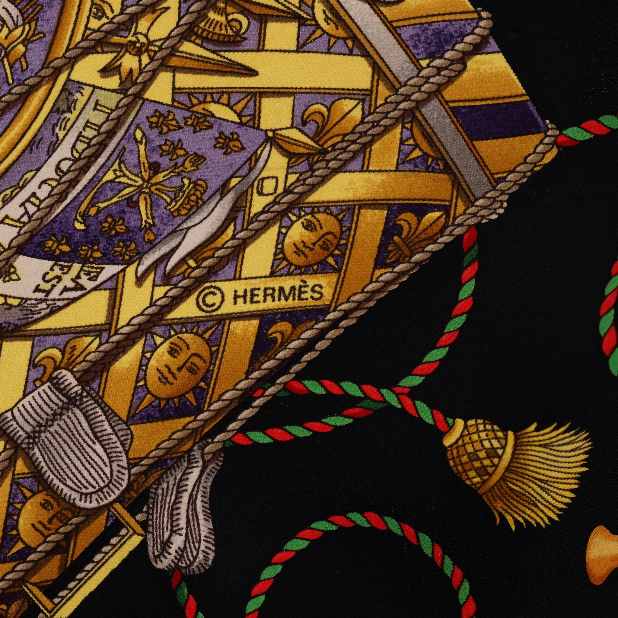 Hermes Les Tambours Carre Silk Scarf For Sale 1