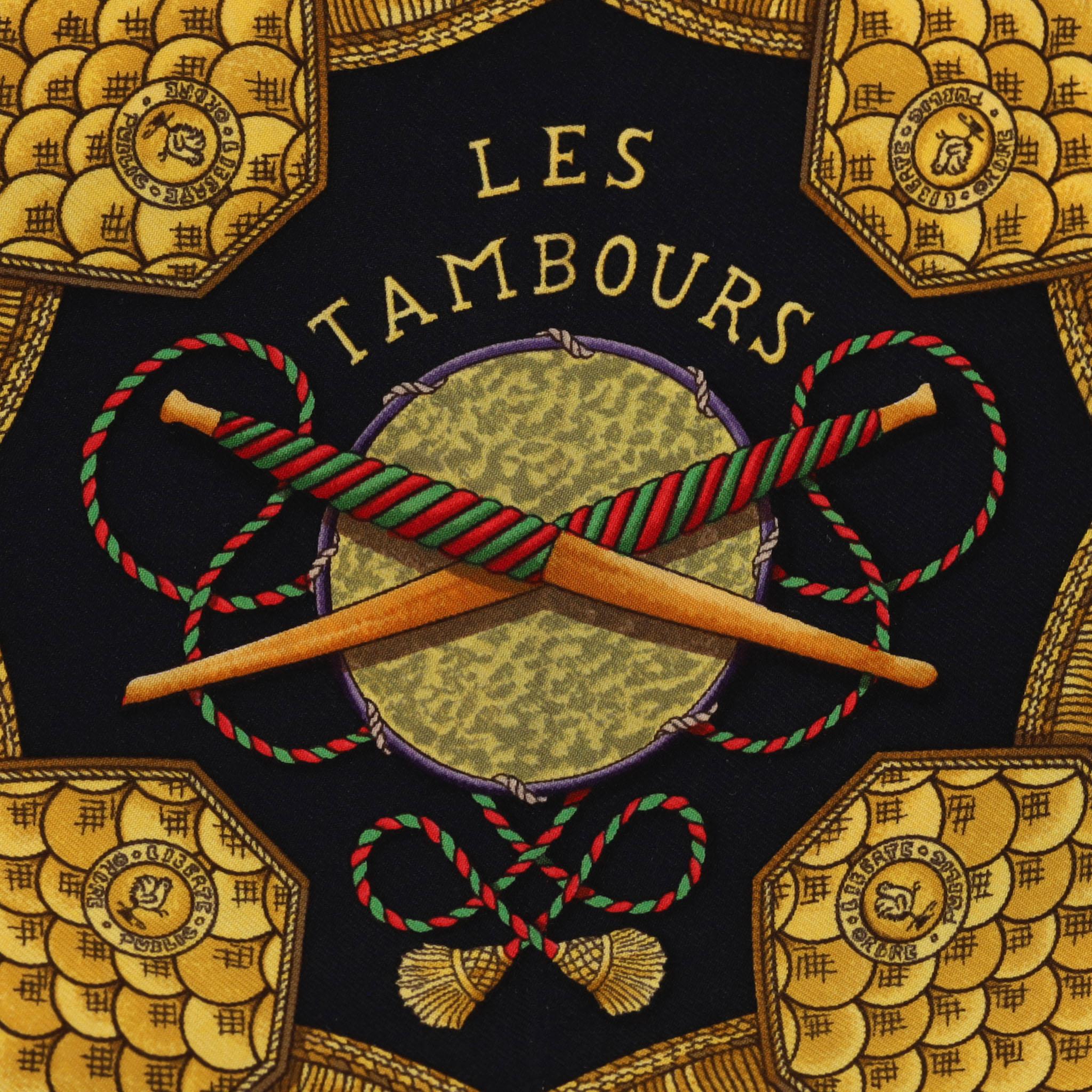 Hermes Les Tambours Carre Silk Scarf For Sale 2