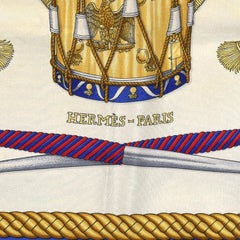 Hermes Les Tambours Drums Silk Scarf Neckerchief