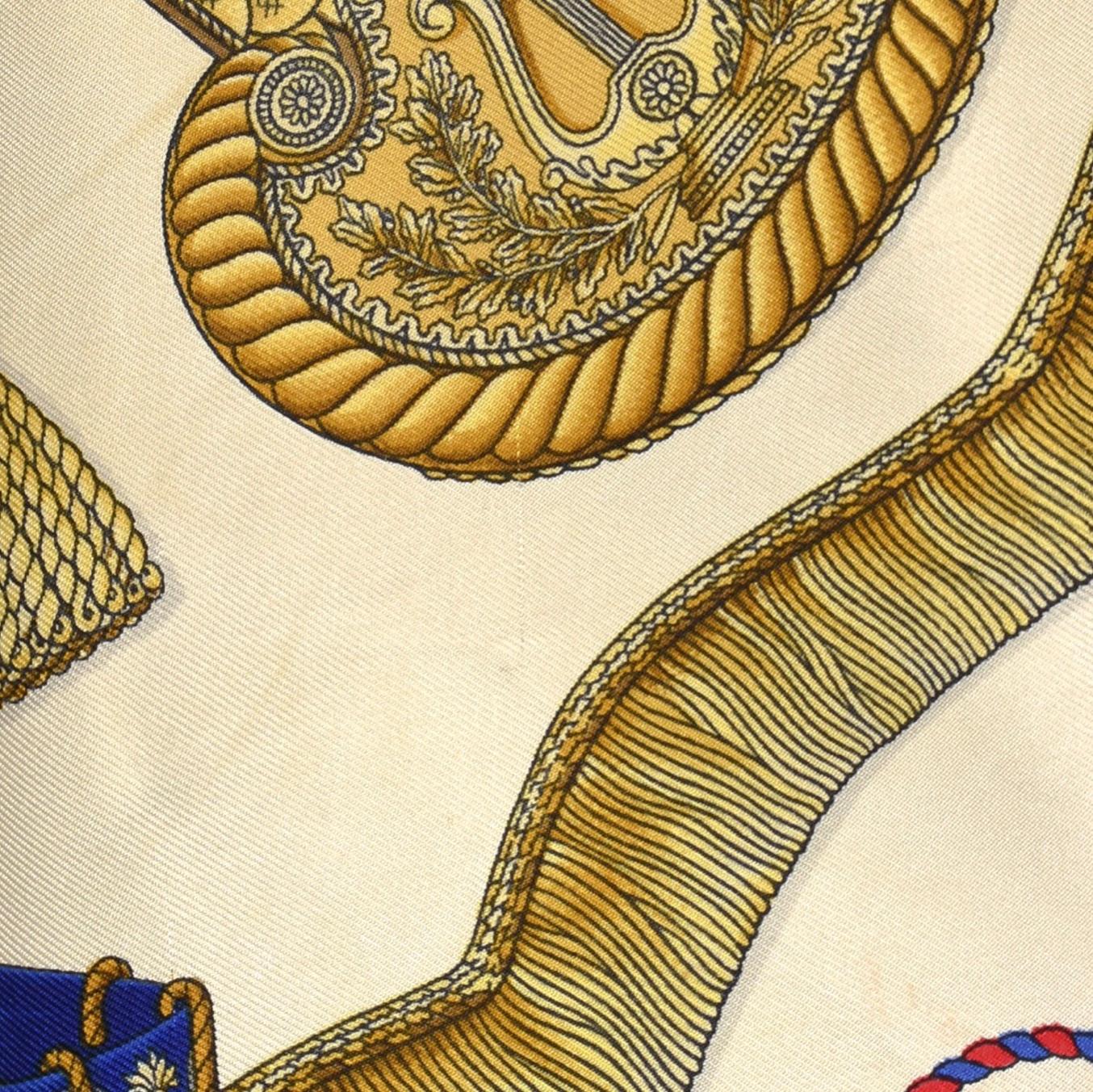Hermes Les Tambours Drums Silk Scarf Neckerchief 2