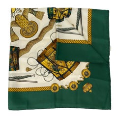Hermès "Les Tambours" Silk Scarf by Joachim Metz, circa 1989.