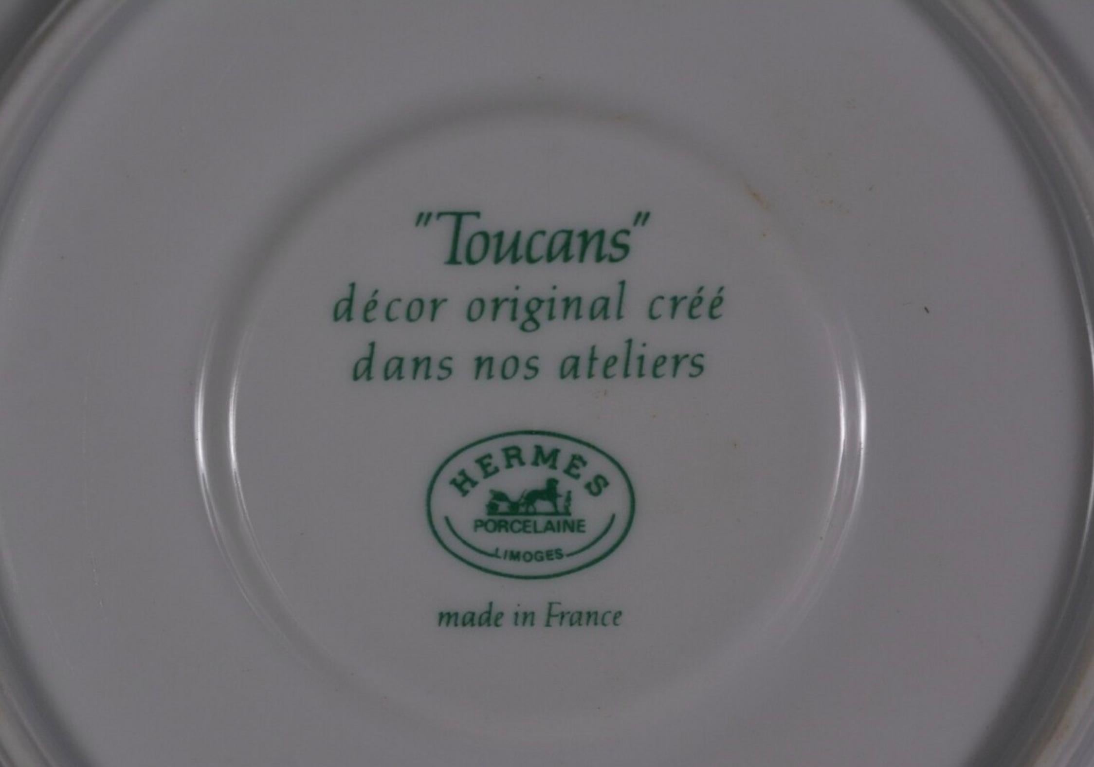 HERMÈS “LES TOUCANS” Six coffee cups In Excellent Condition In SAINT-OUEN-SUR-SEINE, FR