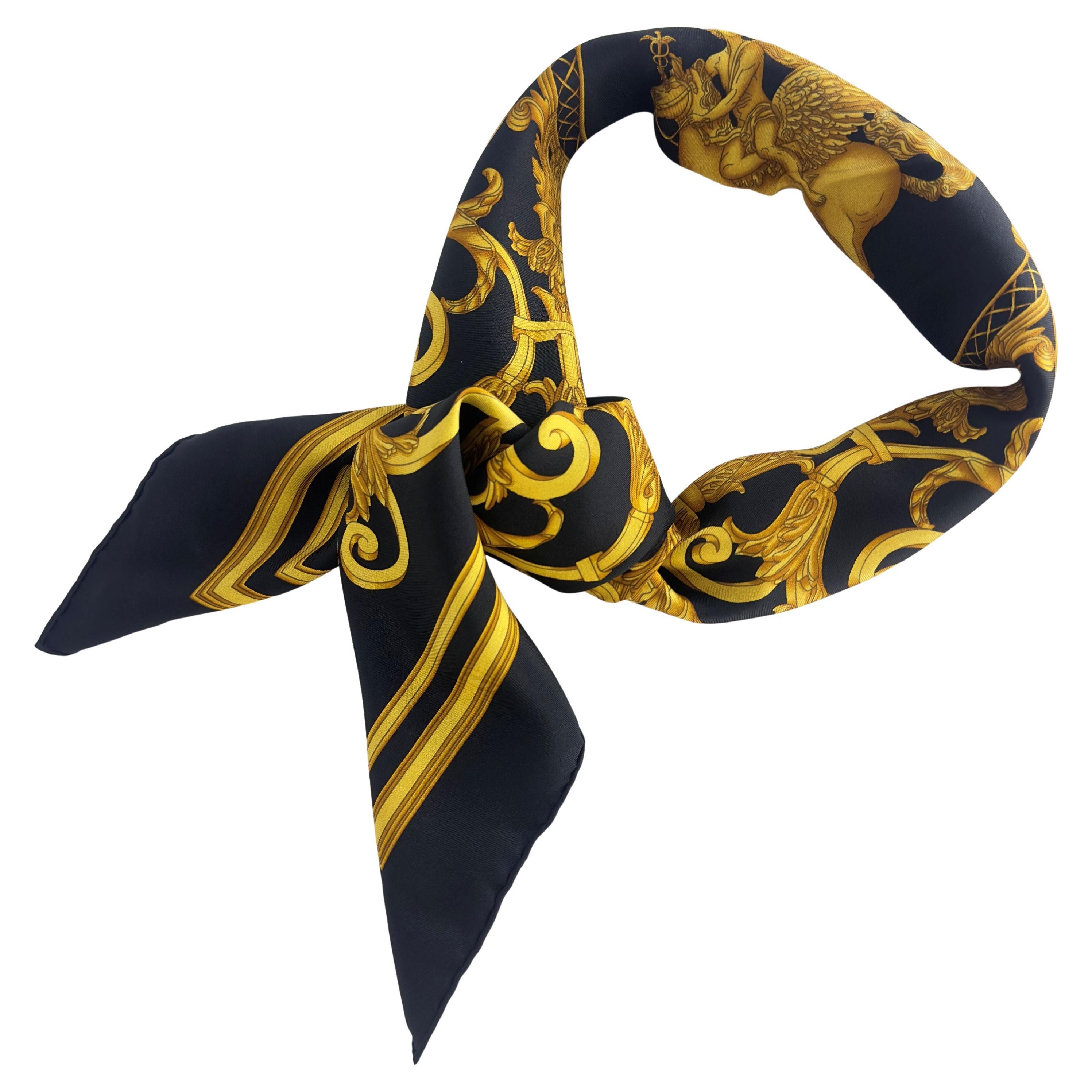 Sciarpa di seta Hermès Les Tuileries di Joachim Metz, CIRCA 1990