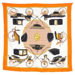 Hermes Les Voitures A Transformation by F. de la Perriere Silk Scarf 70cm