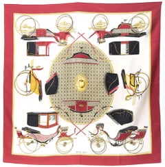 Hermes Les Voitures a Transformation by F de la Perriere  Silk Scarf