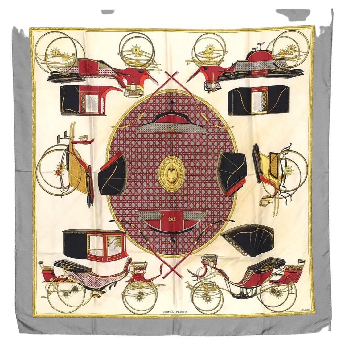 Hermes Les Voitures A Transformation Cars Silk Scarf Neckerchief For Sale