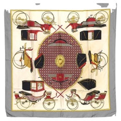 Vintage Hermes Les Voitures A Transformation Cars Silk Scarf Neckerchief