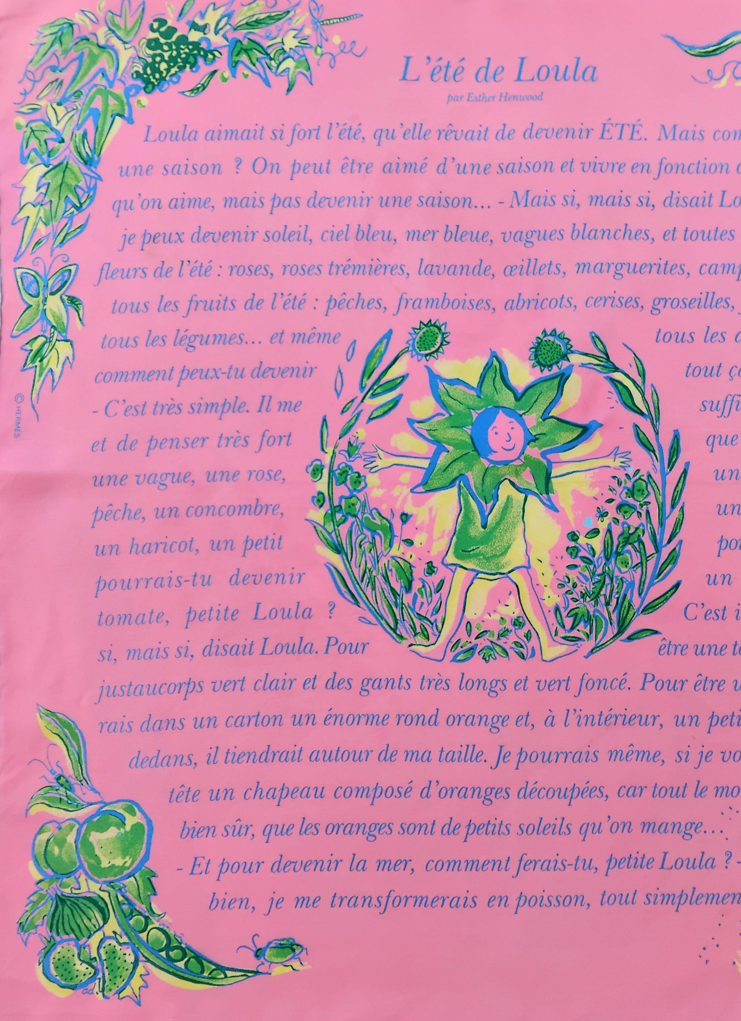 Adorable Authentic Hermès Scarf

Print: L'été de Loula