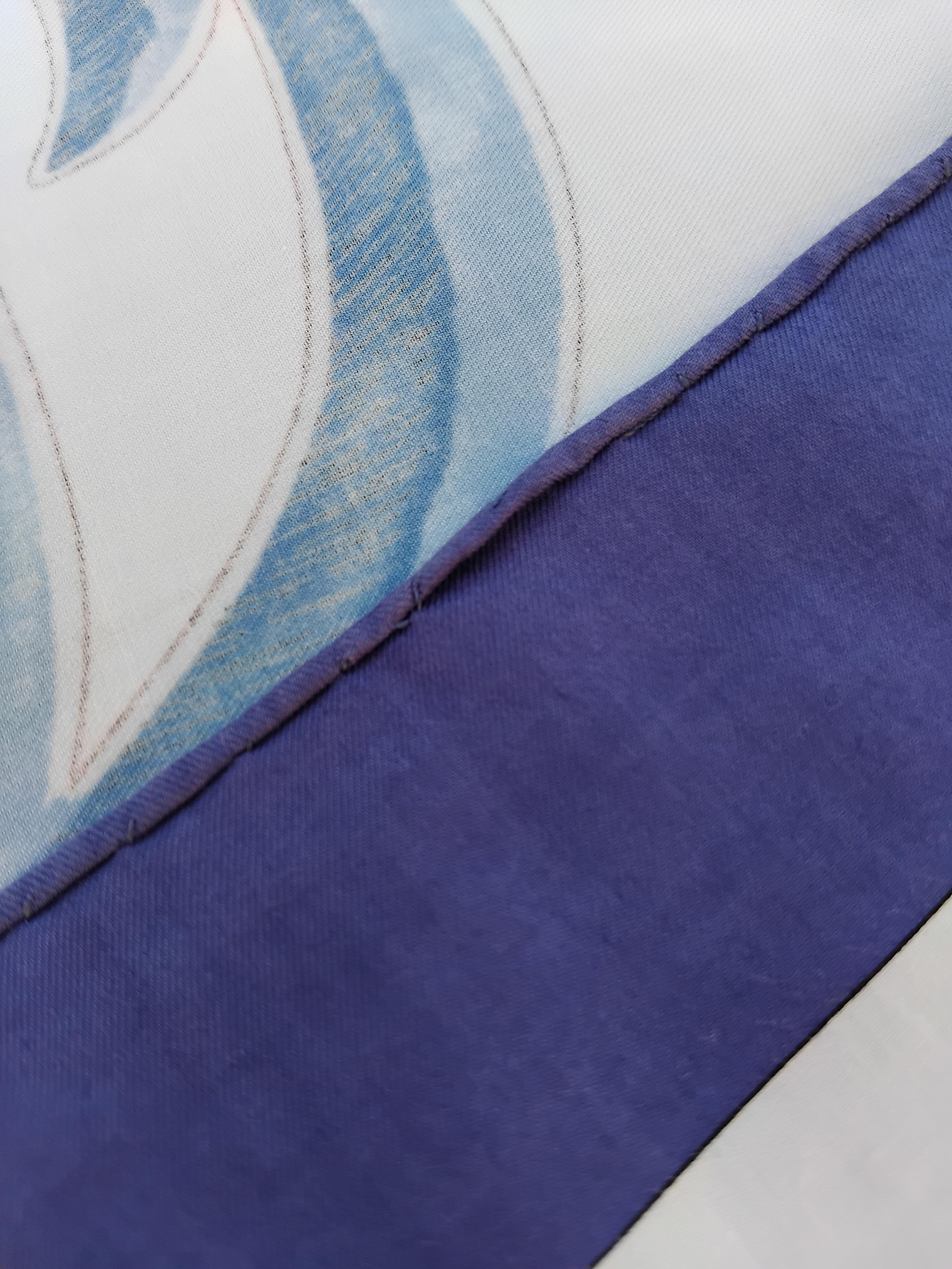 Hermès  L'Ete Summer Estate Cotton Scarf Joachim Metz Blue 7