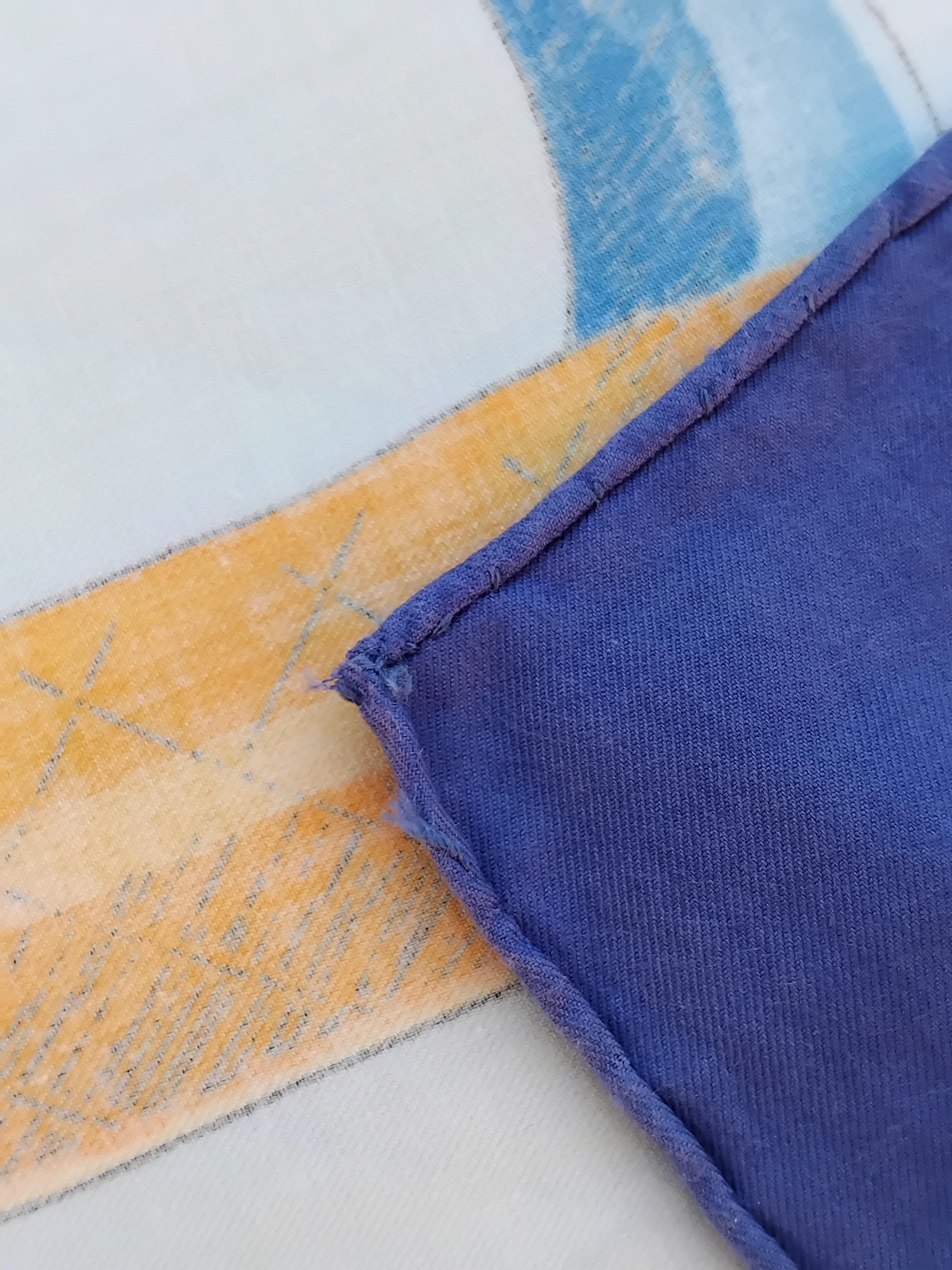 Hermès  L'Ete Summer Estate Cotton Scarf Joachim Metz Blue 8