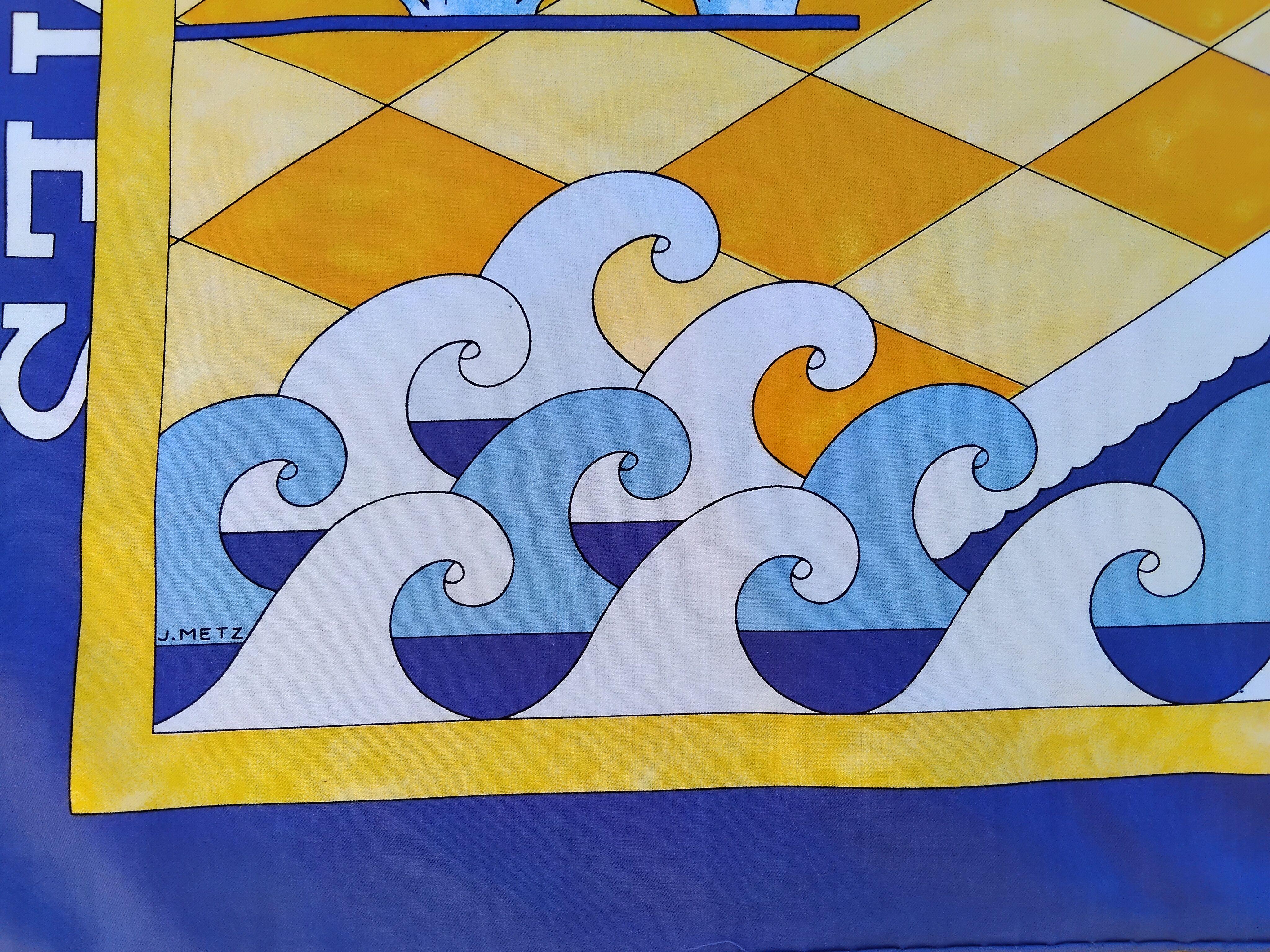 Women's Hermès  L'Ete Summer Estate Cotton Scarf Joachim Metz Blue